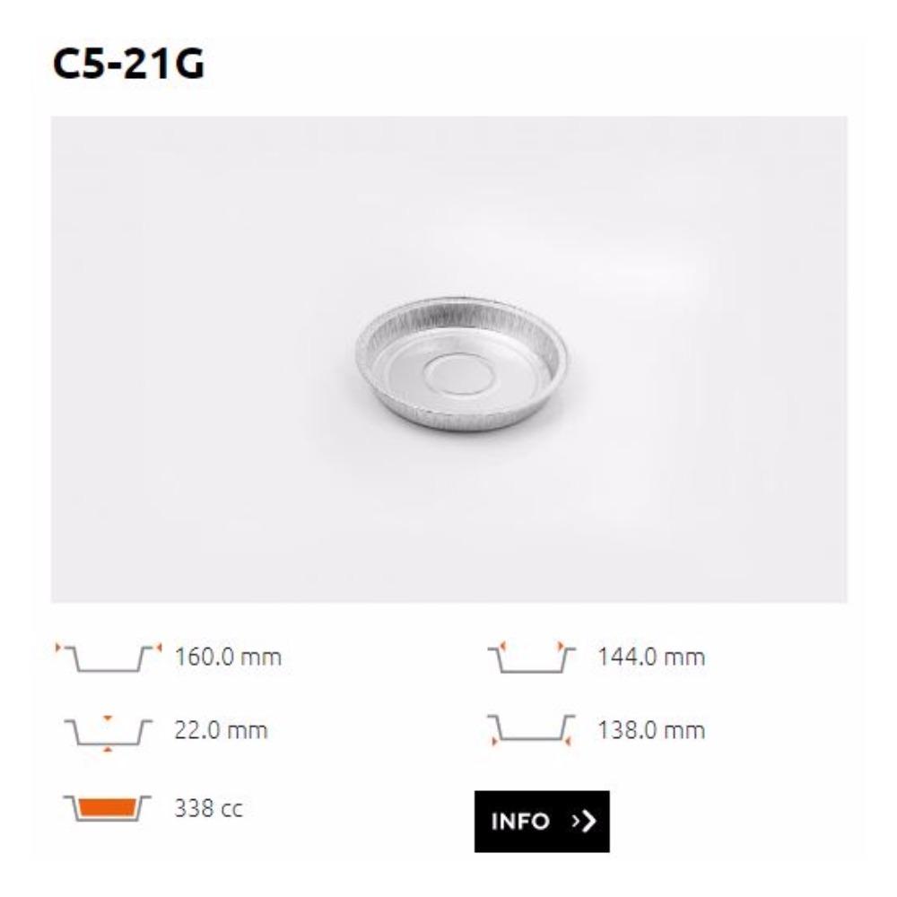 Contenitore circolare C5-21G alluminio 100 pezzi Icont