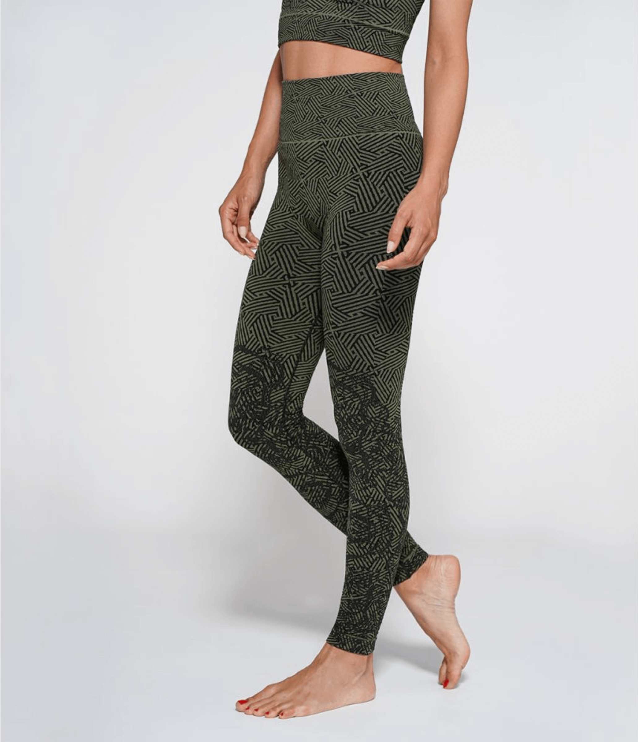 LEGGINGS DAKOTA REEF MILITARY GREEN/BLACK - SEAMLESS