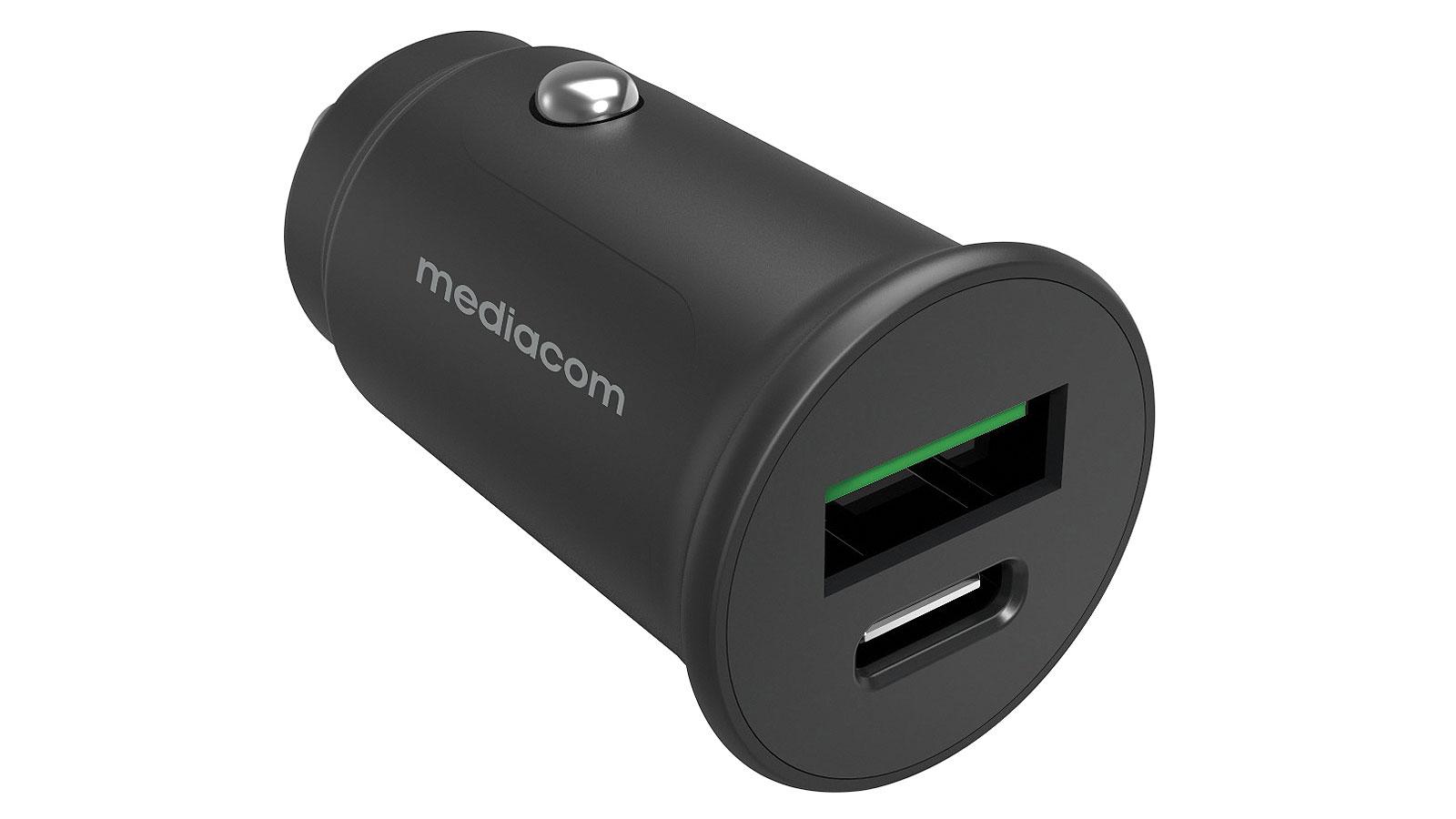 Caricabatterie da auto MEDIACOM con 1 porte USB e 1 porta USB tipo C