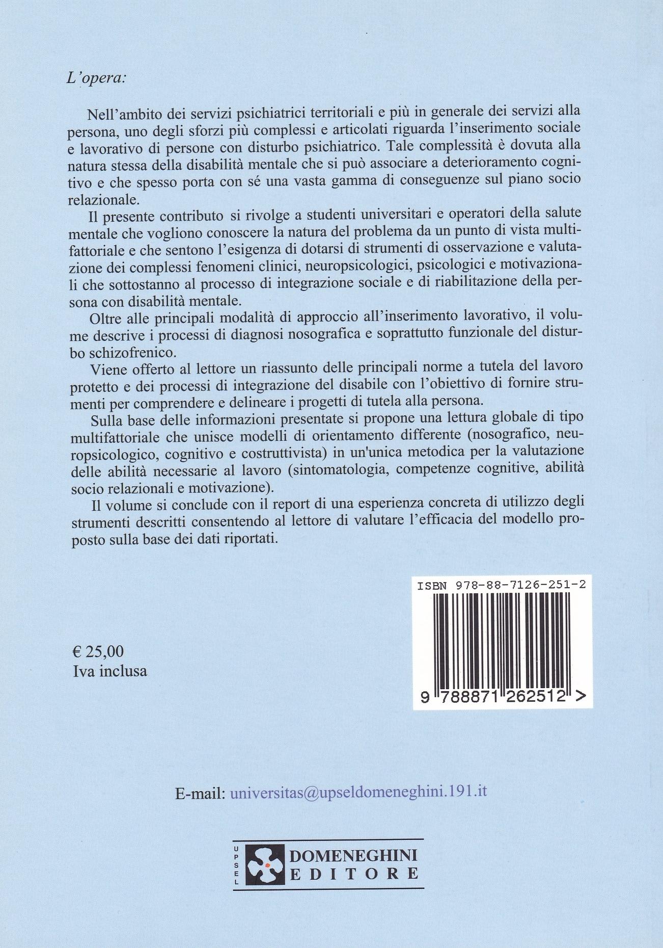 Grada - Prior - Soresi - Bianchin - Salce. Psicologia della Salute in Psichiatria.