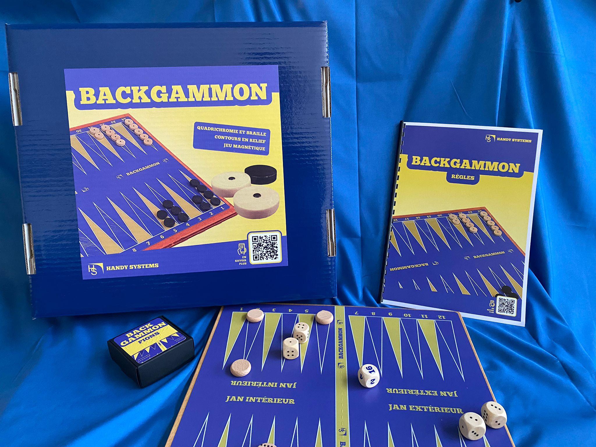 Backgammon magnetico a rilievo tattile e Braille