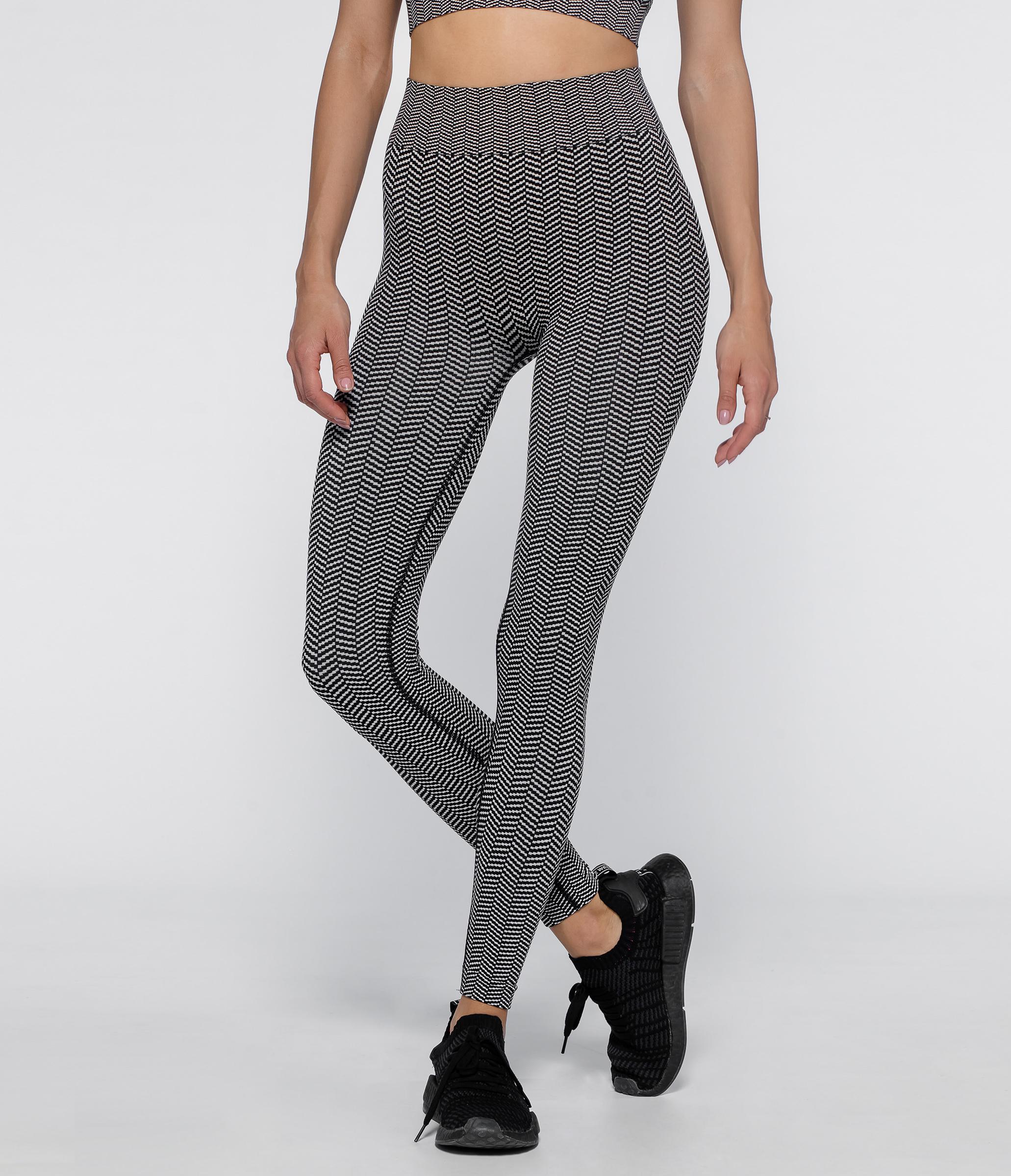 LEGGINGS SPORTIVO DAKOTA HERRINGBONE - BLACK/WHITE