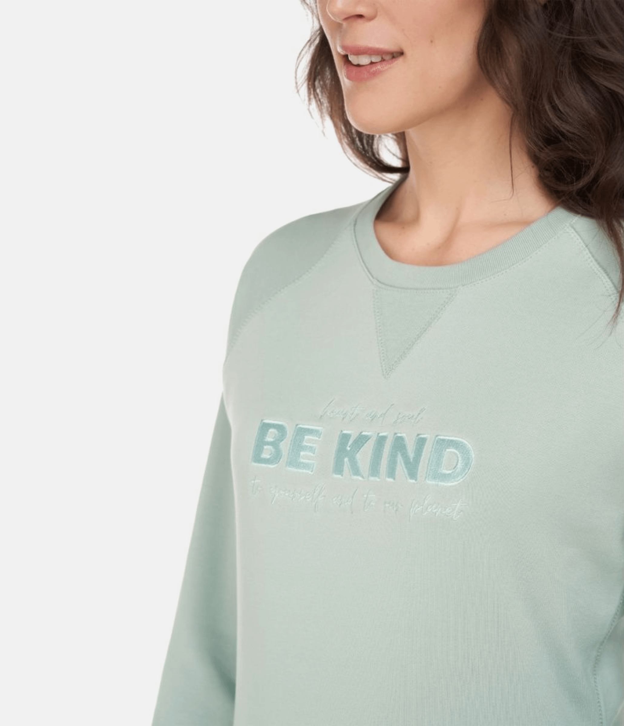 FELPA GIROCOLLO ISA – BE KIND - SAGE