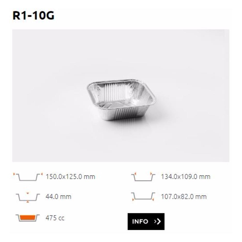 Vaschetta R1-10G alluminio 100 pezzi Icont