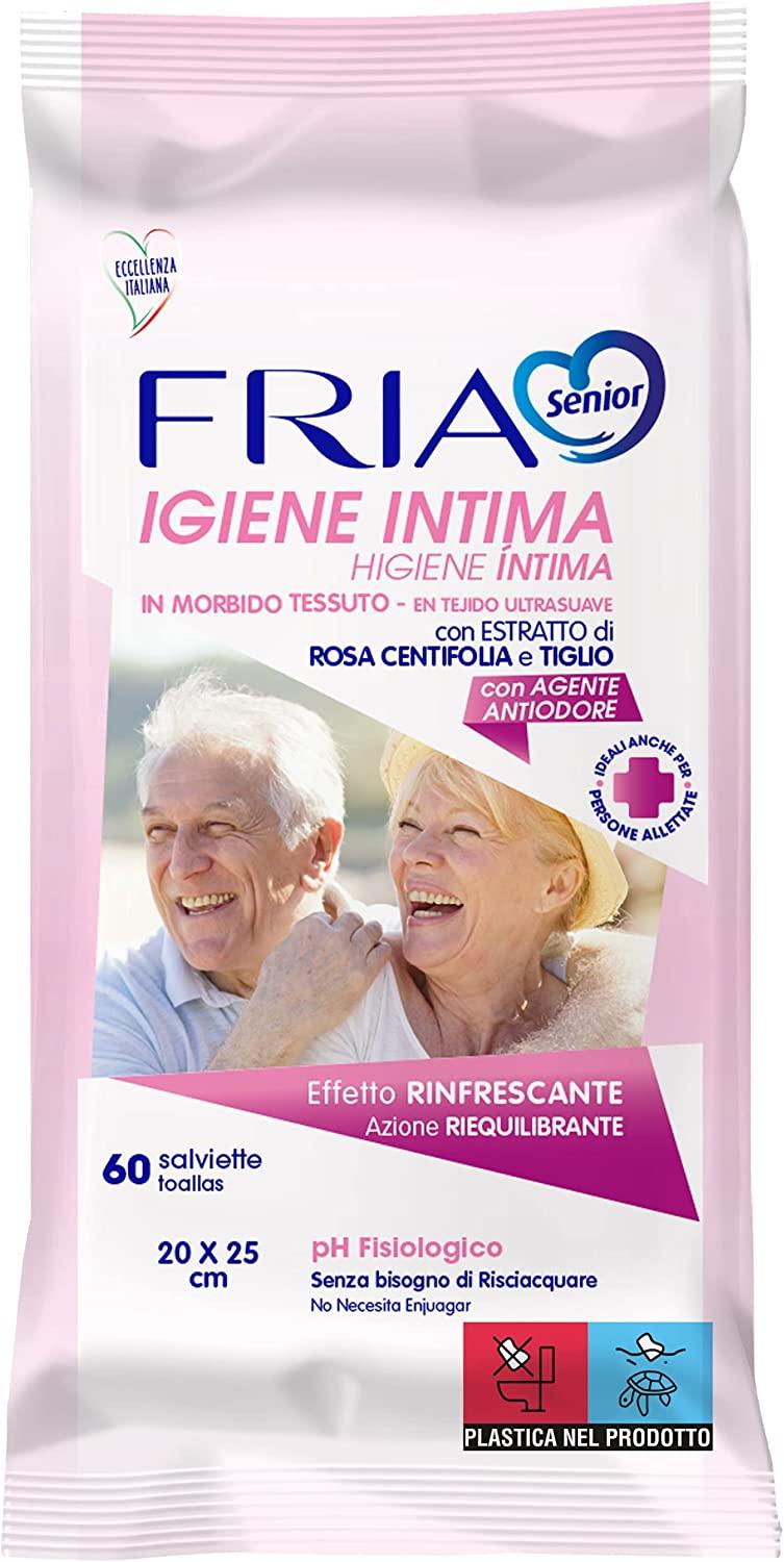 Fria Salviette Umide Senior Igiene Intima Delicate 60 Pz. Cartone Da 6 Conf. Da 60 Pz.