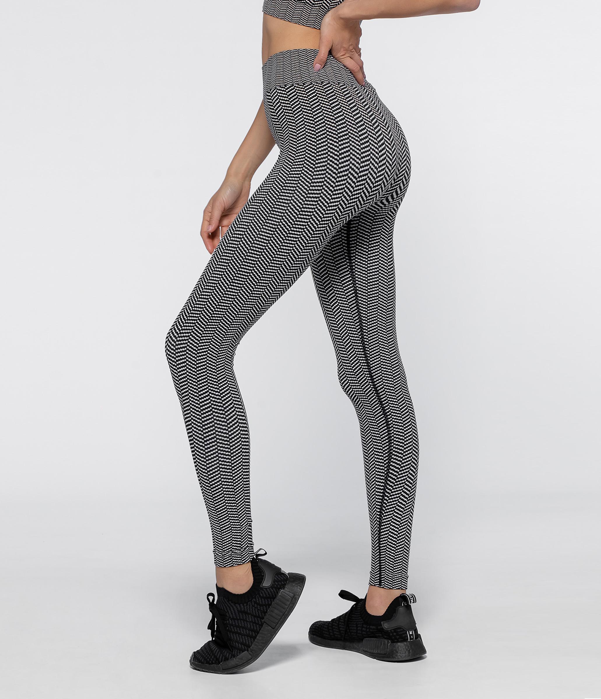 LEGGINGS SPORTIVO DAKOTA HERRINGBONE - BLACK/WHITE