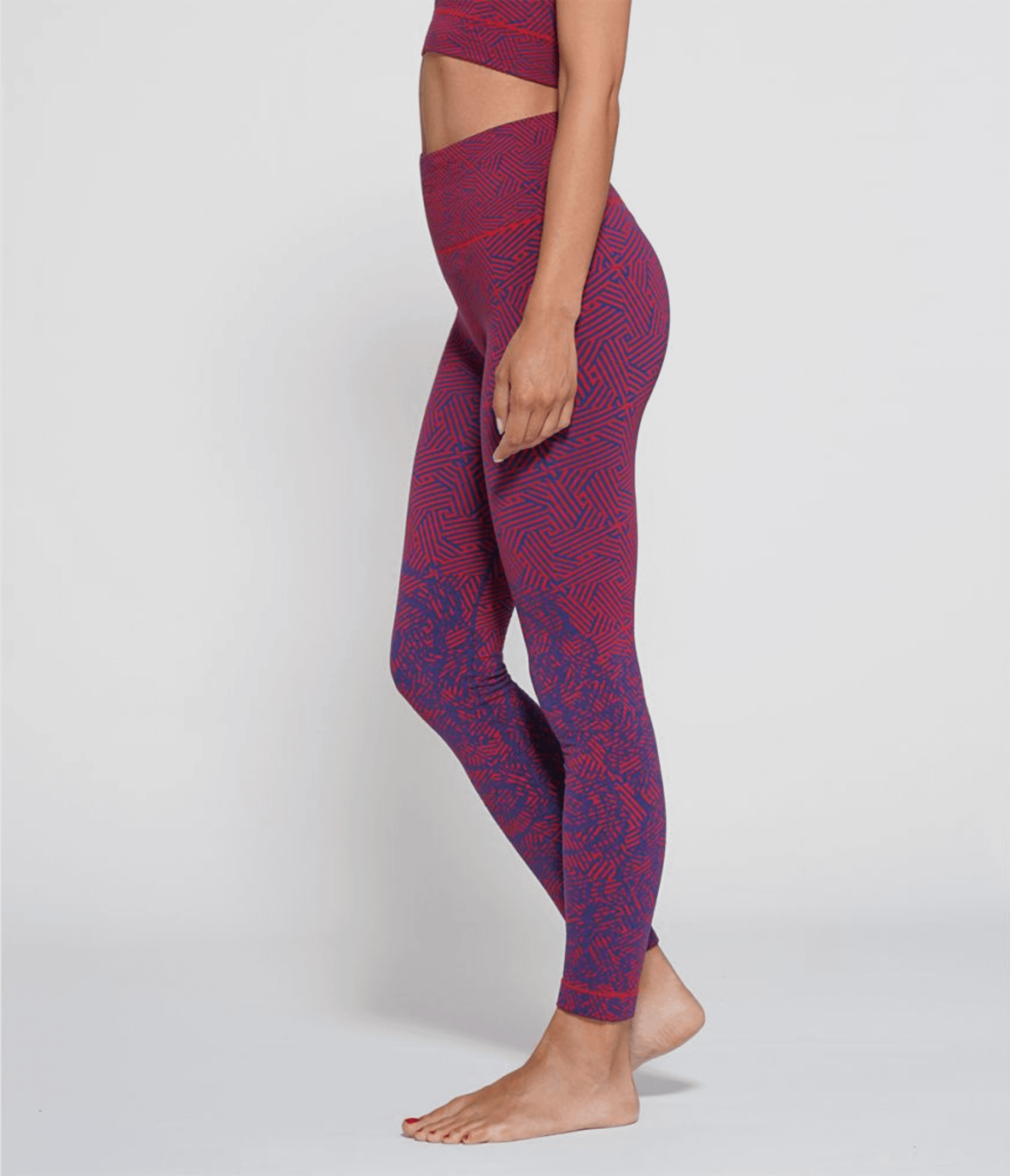 LEGGINGS DAKOTA REEF ROYAL BLUE/RED - SEAMLESS