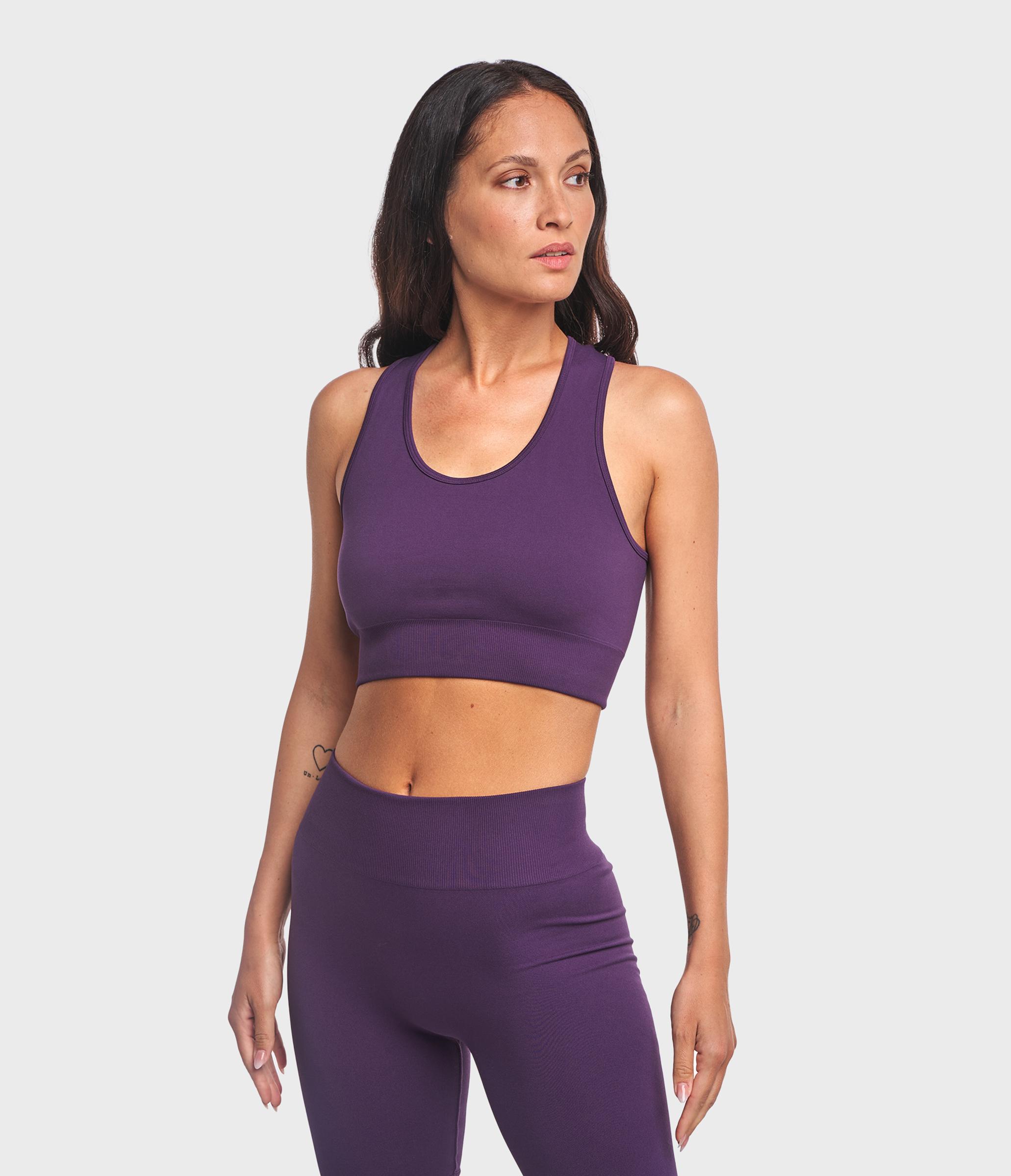 CROP TOP SPORTIVO KAIA ONE BLOCK - DARK PURPLE