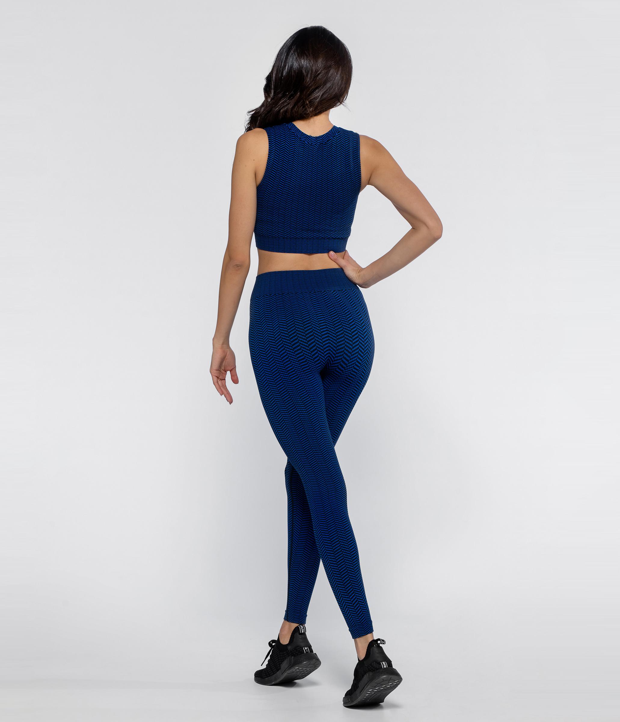 LEGGINGS SPORTIVO DAKOTA HERRINGBONE - BLUE/BLACK