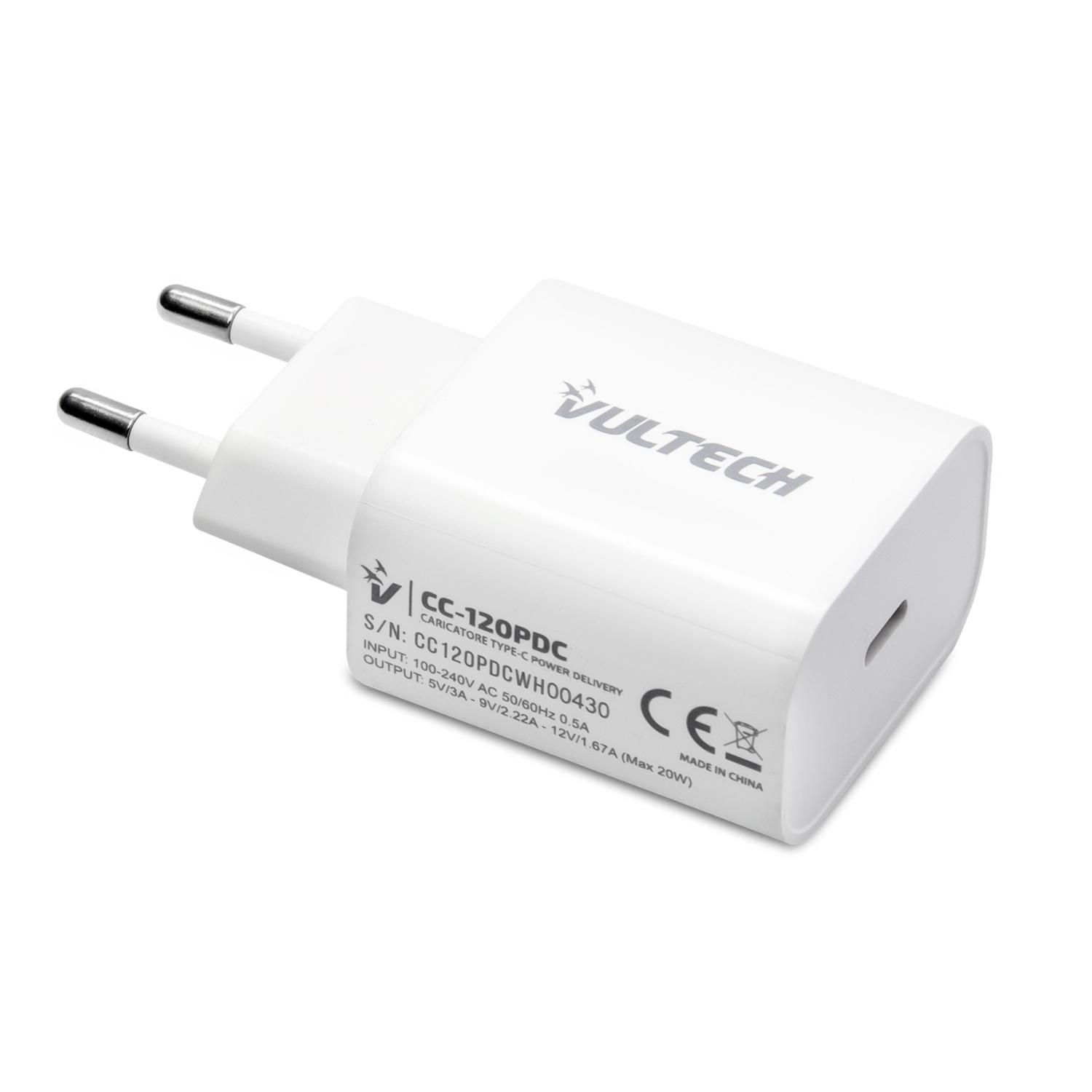 Alimentatore di rete VULTECH Fast Charging 1 porta usb tipo C