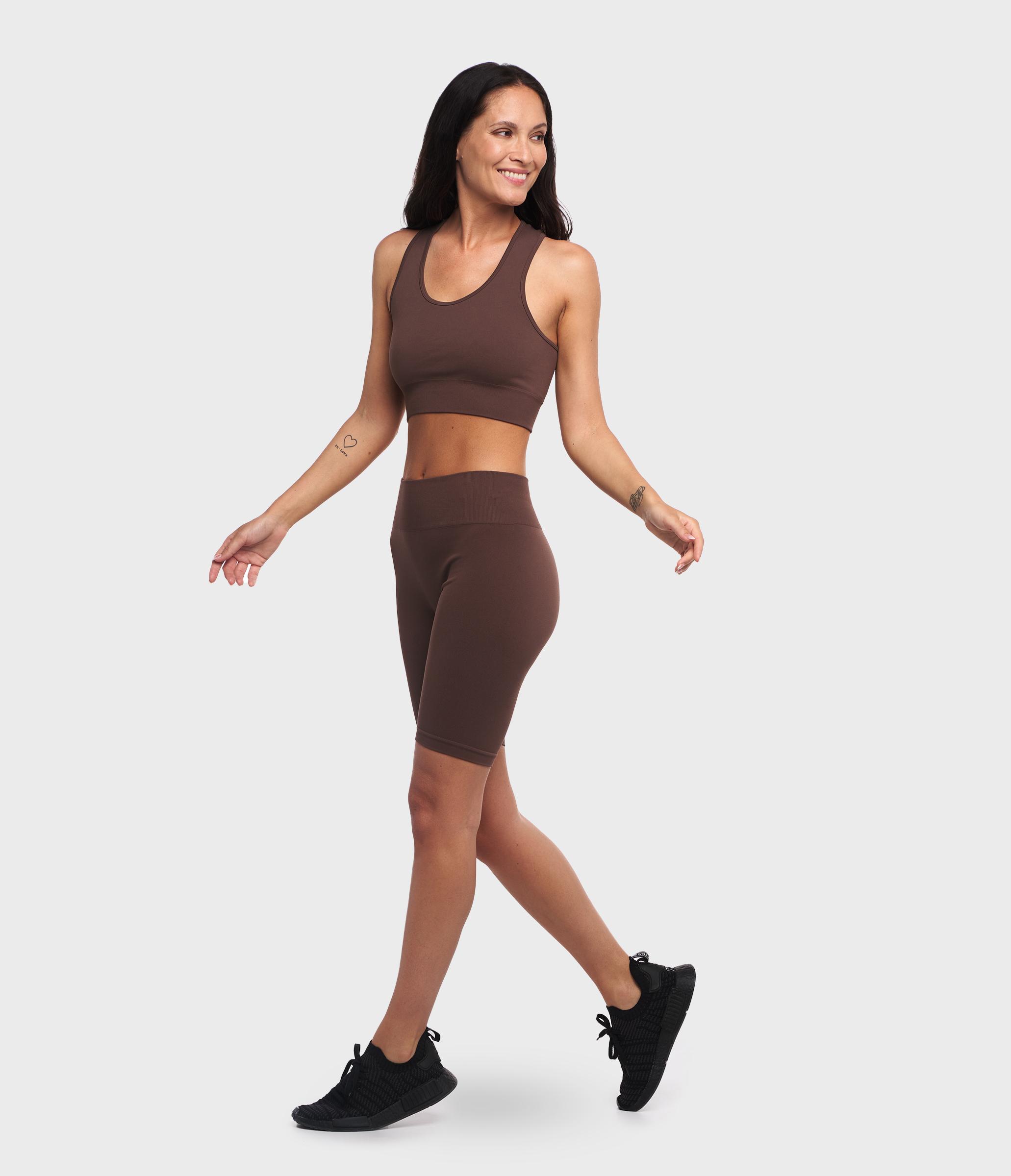 CROP TOP SPORTIVO KAIA ONE BLOCK - CHESTNUT