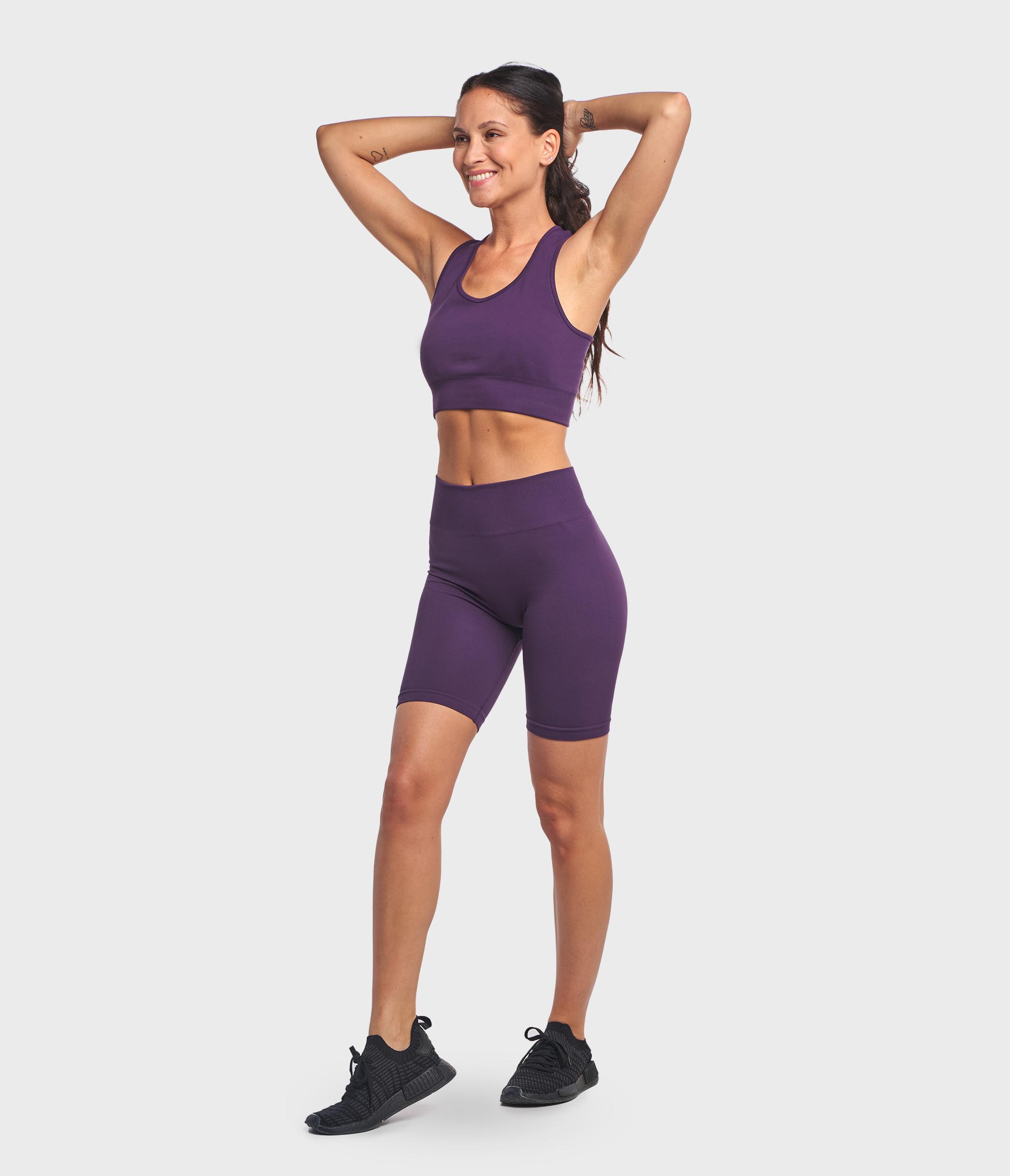 CROP TOP SPORTIVO KAIA ONE BLOCK - DARK PURPLE