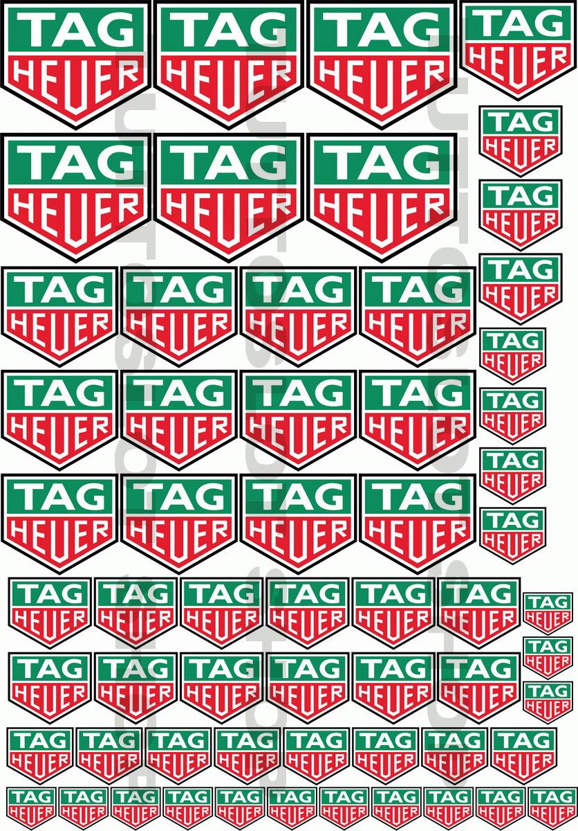 Foglio adesivi in vinile con logo TAG HEUER - Self adhesive vinyl TAG HEUER logo sticker