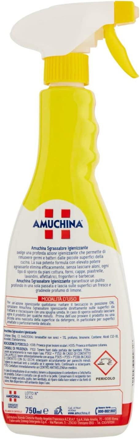 Amuchina 6 Pezzi Sgrassatore Igienizzante Profumo Di Limone Spray 750ml