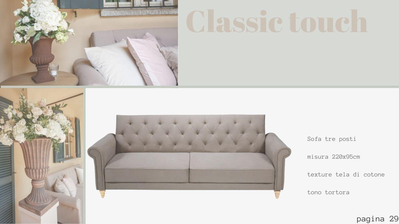 CLASSIC TOUCH Sofa 220x96 cm