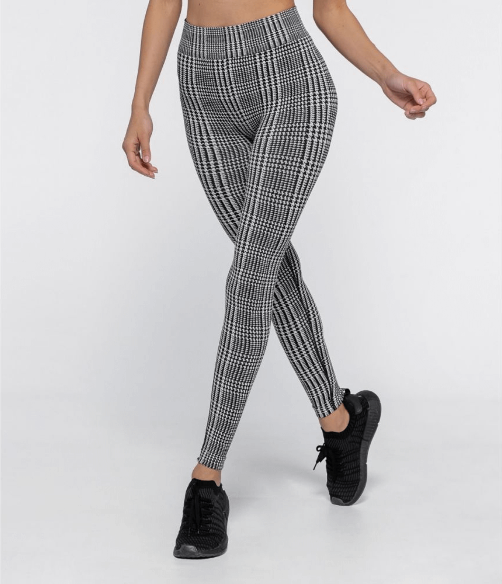 LEGGINGS SPORTIVI IN DRYARN DAKOTA HOUNDSTOOTH - BLACK/WHITE