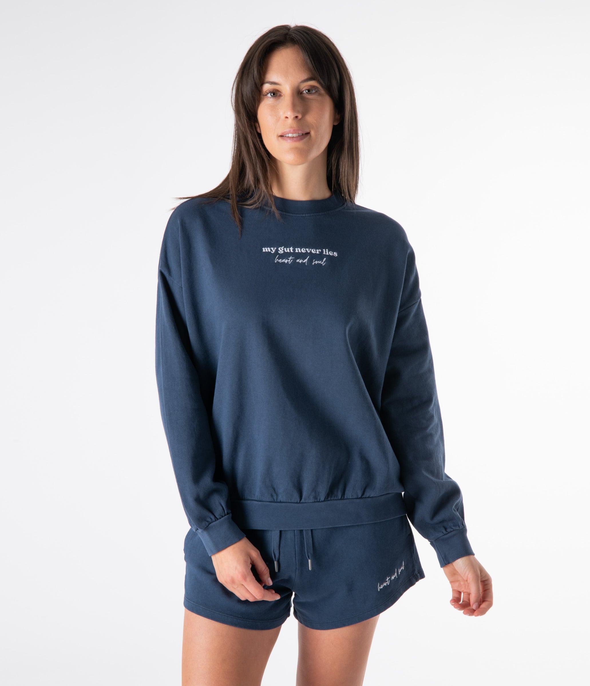 FELPA GIROCOLLO MIA OVERSIZE - DEEP BLUE