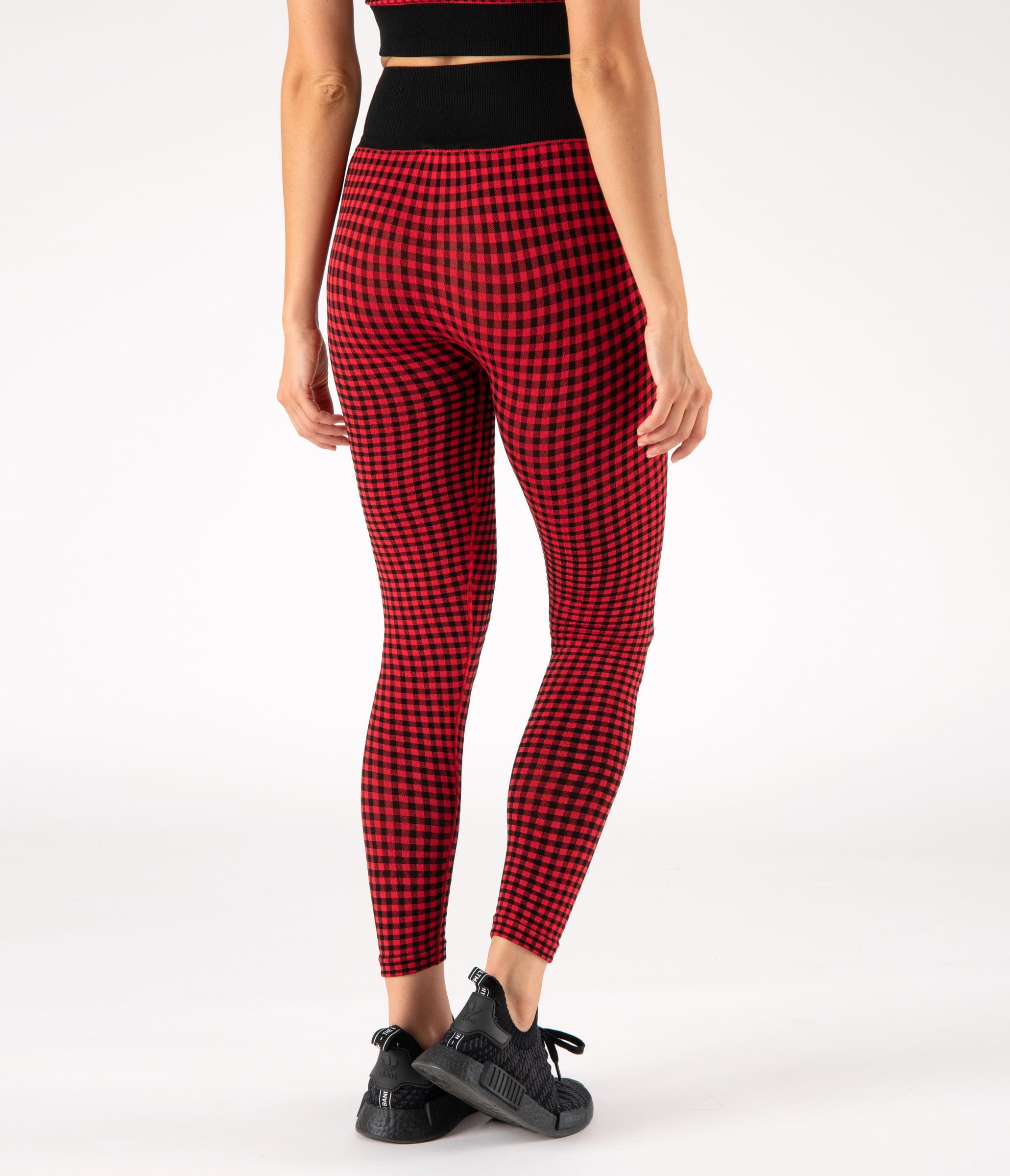 LEGGINGS SUTTON – CHECK – BLACK AND BRIGHT RED