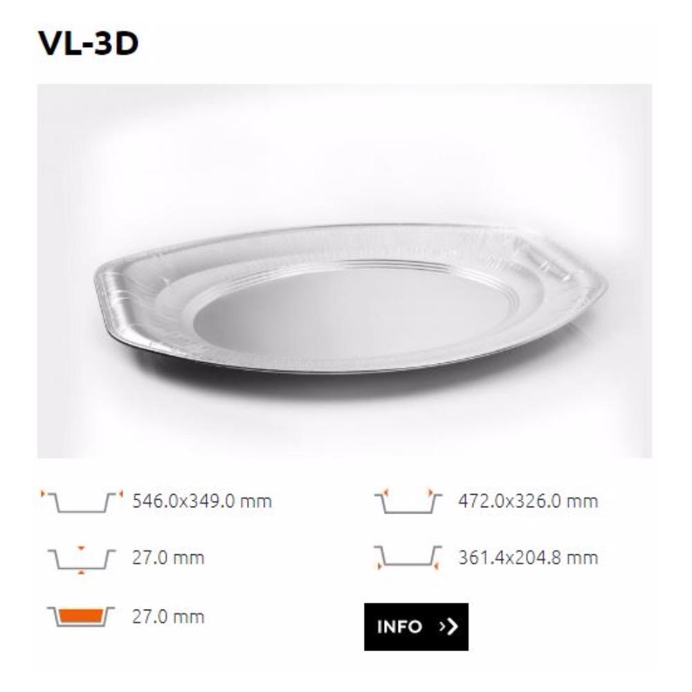Vassoio alluminio VL-3D  grande 546 x 349 mm