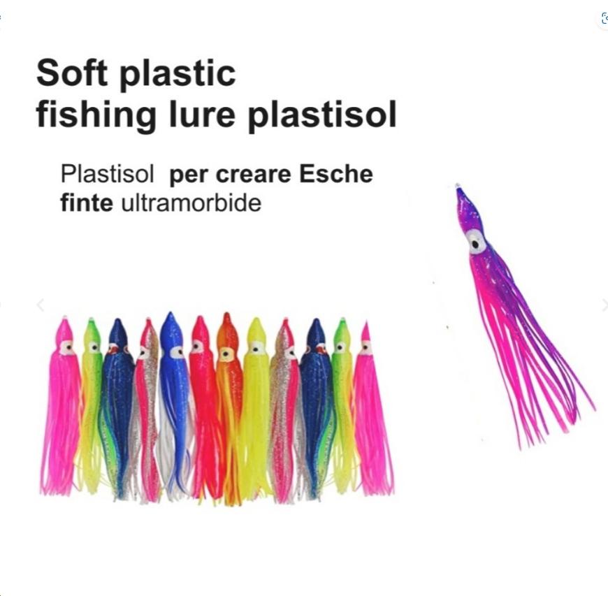 SOFT PLASTIC FISHING LURES PLASTISOL per creare esche finte 500gr