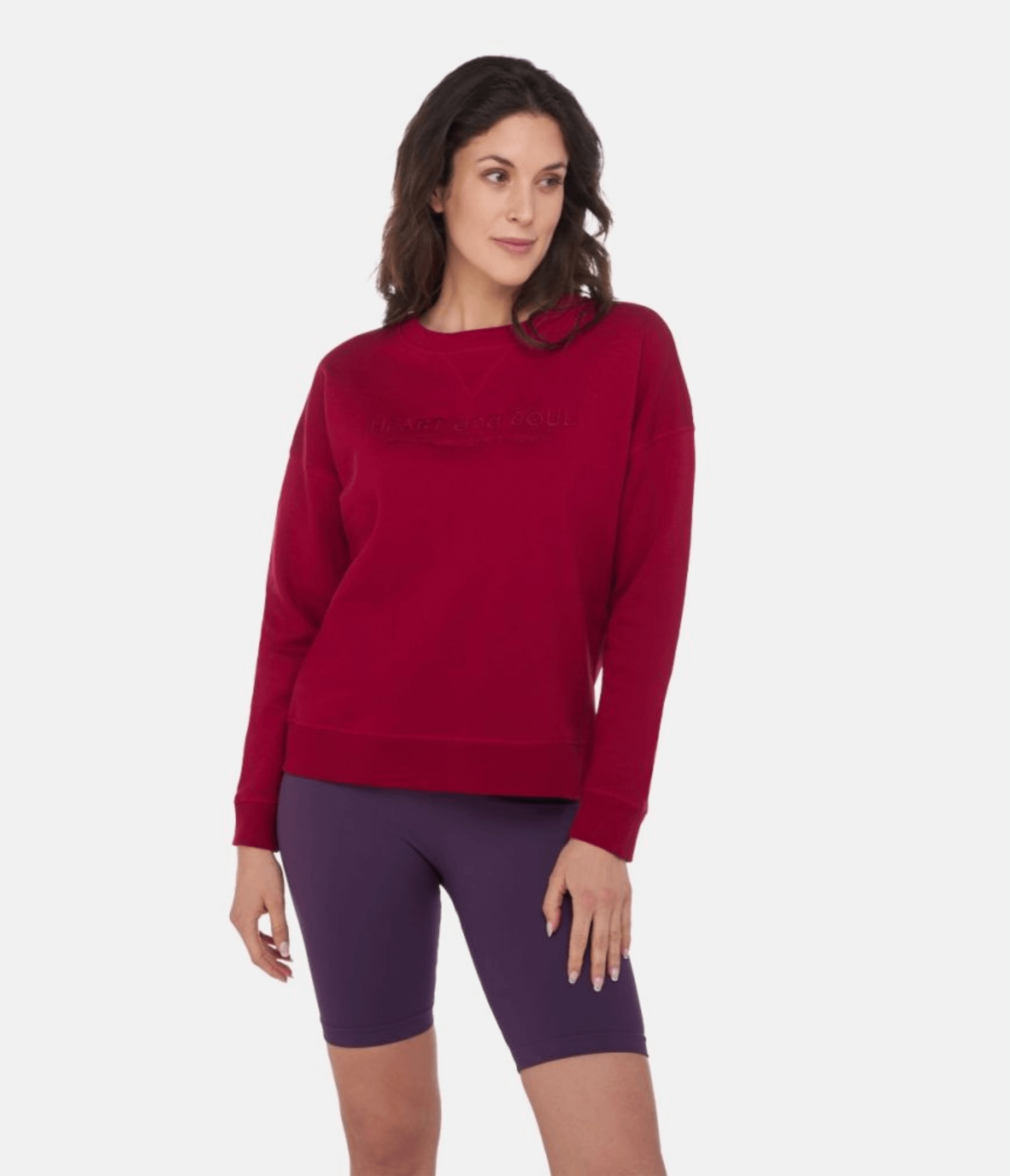 FELPA GIROCOLLO GISELLE OVERSIZE – SPORTS AND LEISURE CLUB - CHERRY