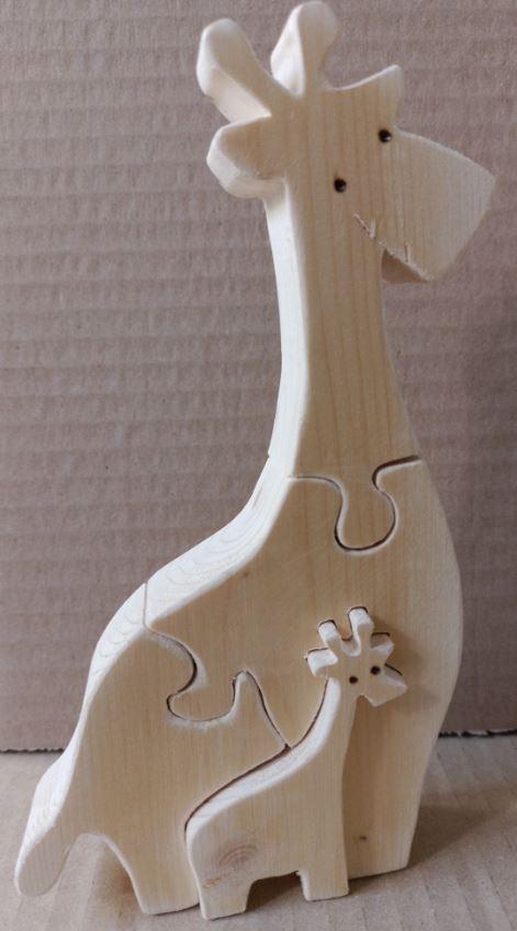 GIRAFFA - puzzle in legno naturale (18x10x3 cm) cod.70071