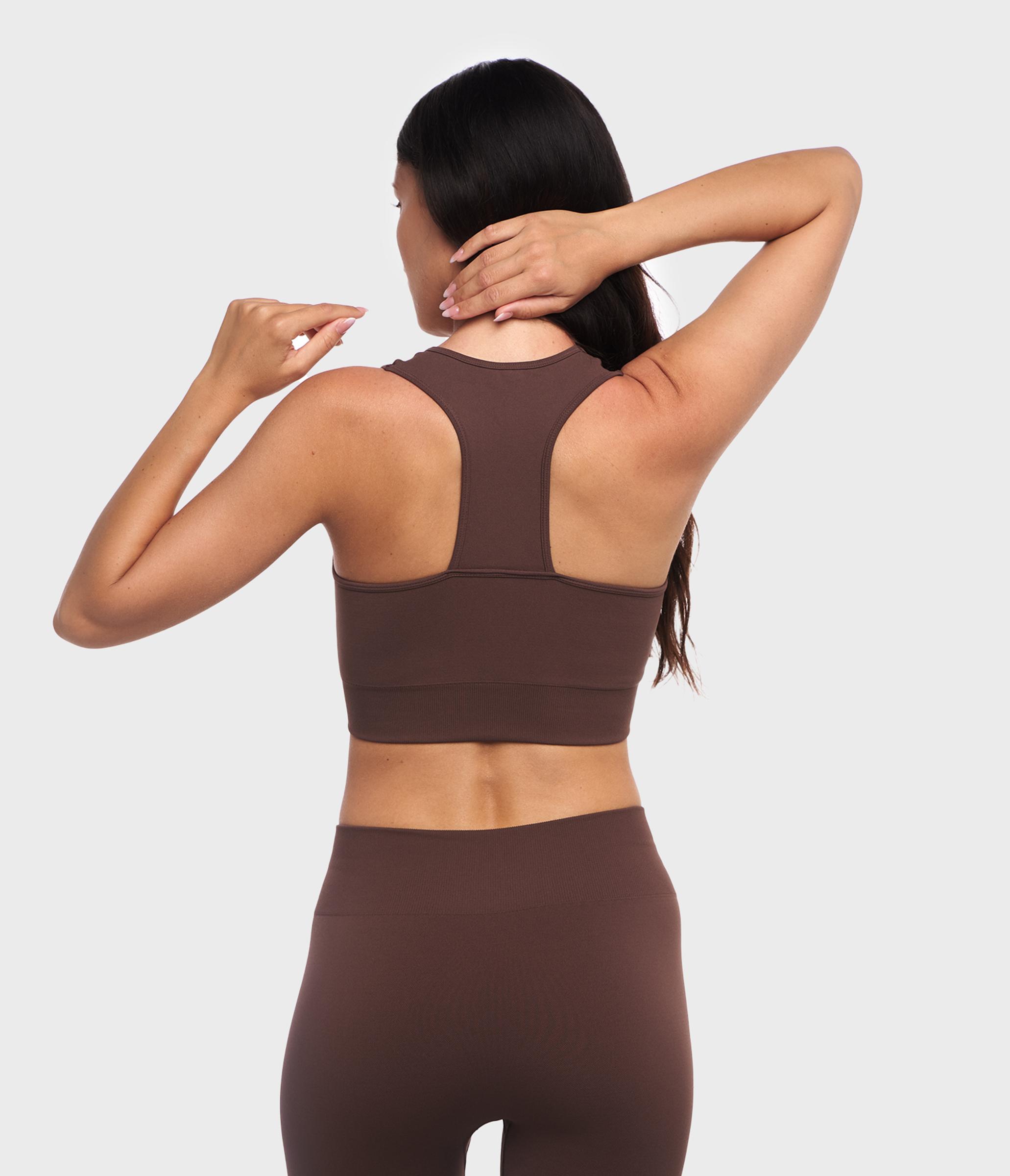 CROP TOP SPORTIVO KAIA ONE BLOCK - CHESTNUT