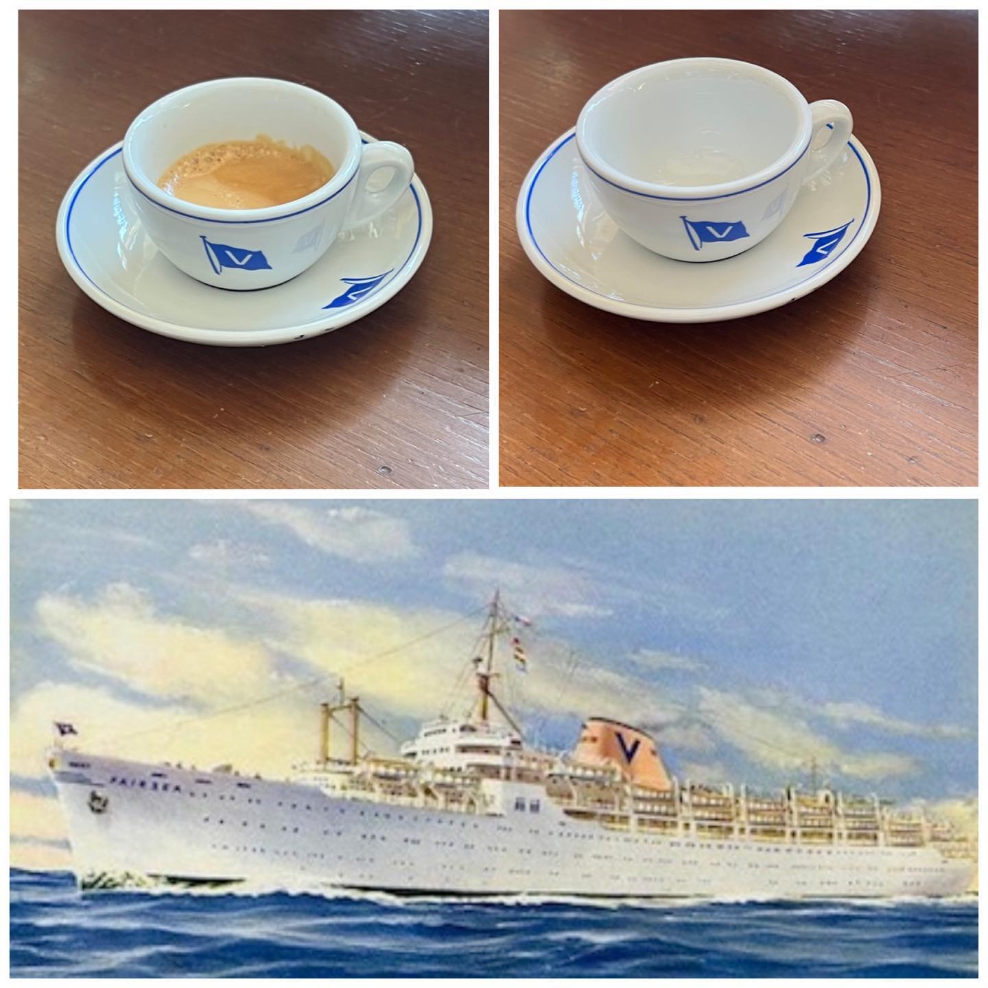 Tazzina da caffè transatlantico Fairsea compagnia di navigazione Sitmar Line