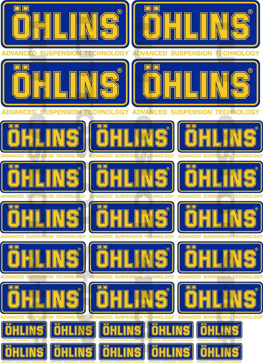 Foglio adesivi in vinile con logo OHLINS blu - Self adhesive vinyl OHLINS blue logo sticker