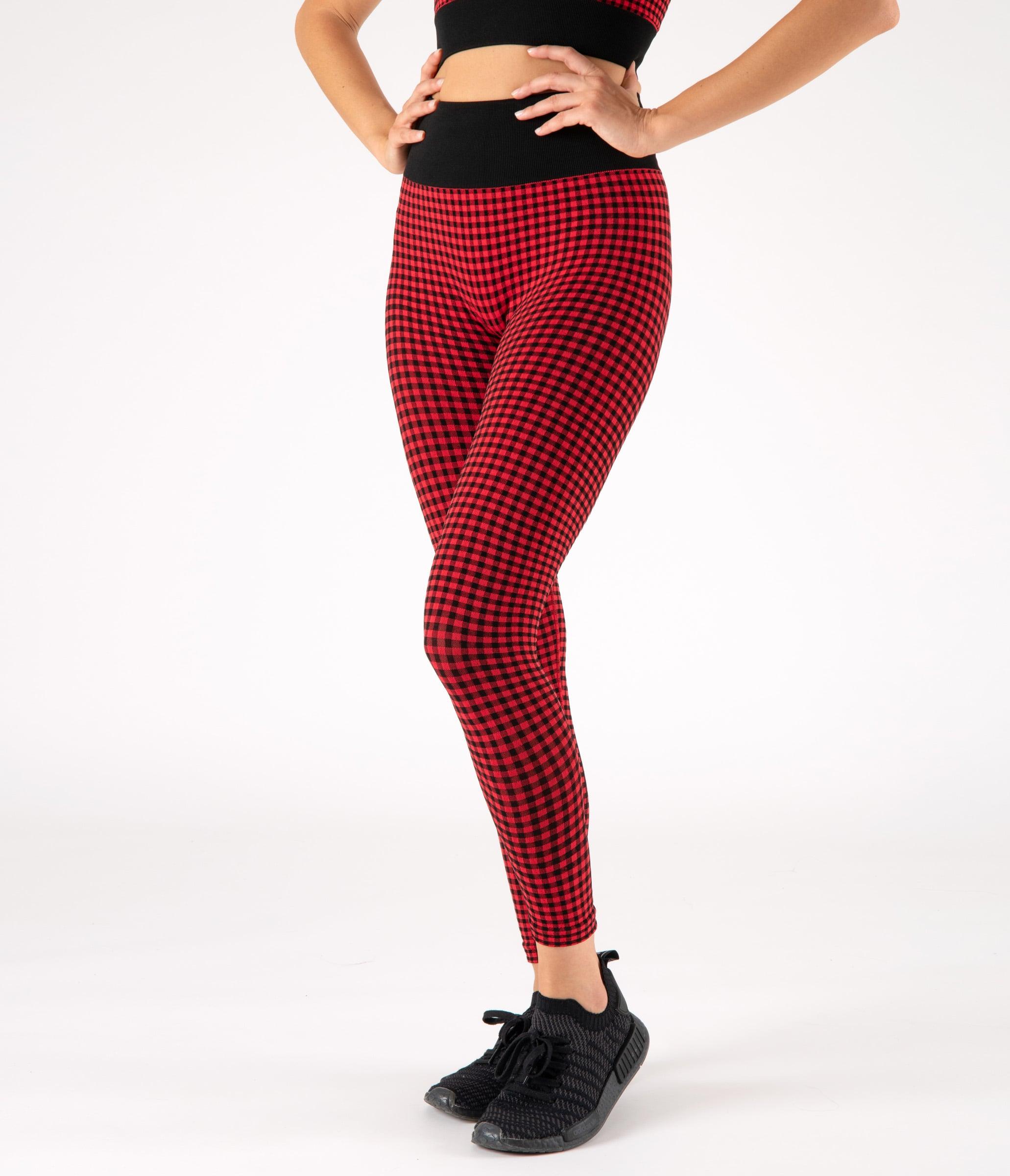 LEGGINGS SUTTON – CHECK – BLACK AND BRIGHT RED