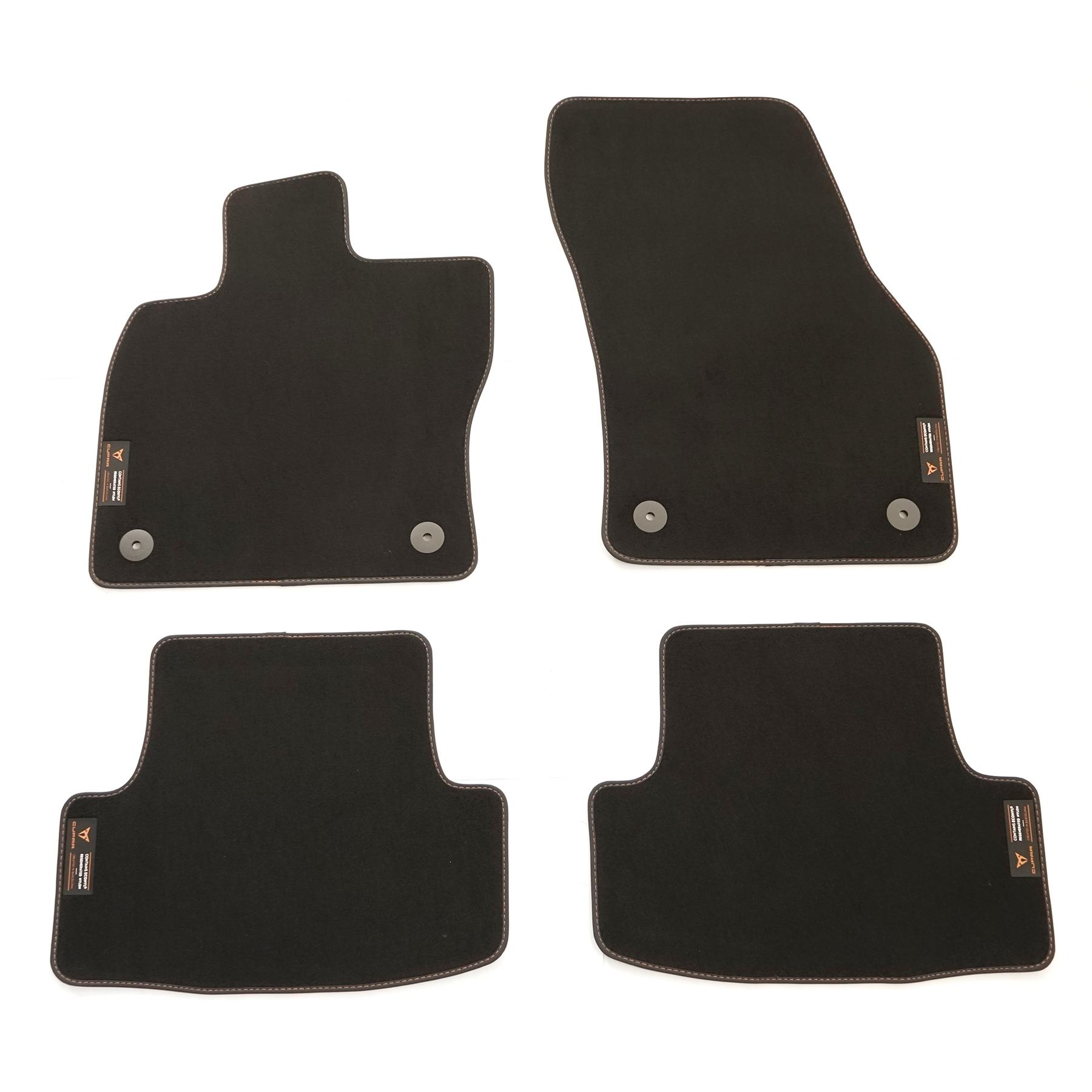 Set tappetini in tessuto premium nero rame con logo originali accessori Seat Ateca