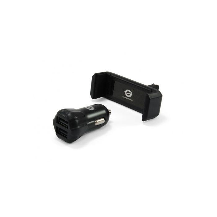 Mini caricatore da auto con doppia usb 2.0A con supporto per smartphone