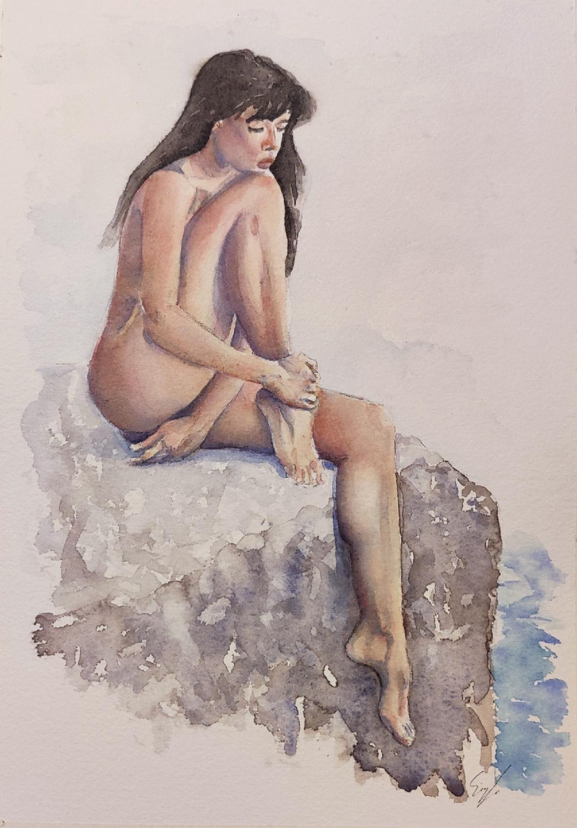 woman on a the rock