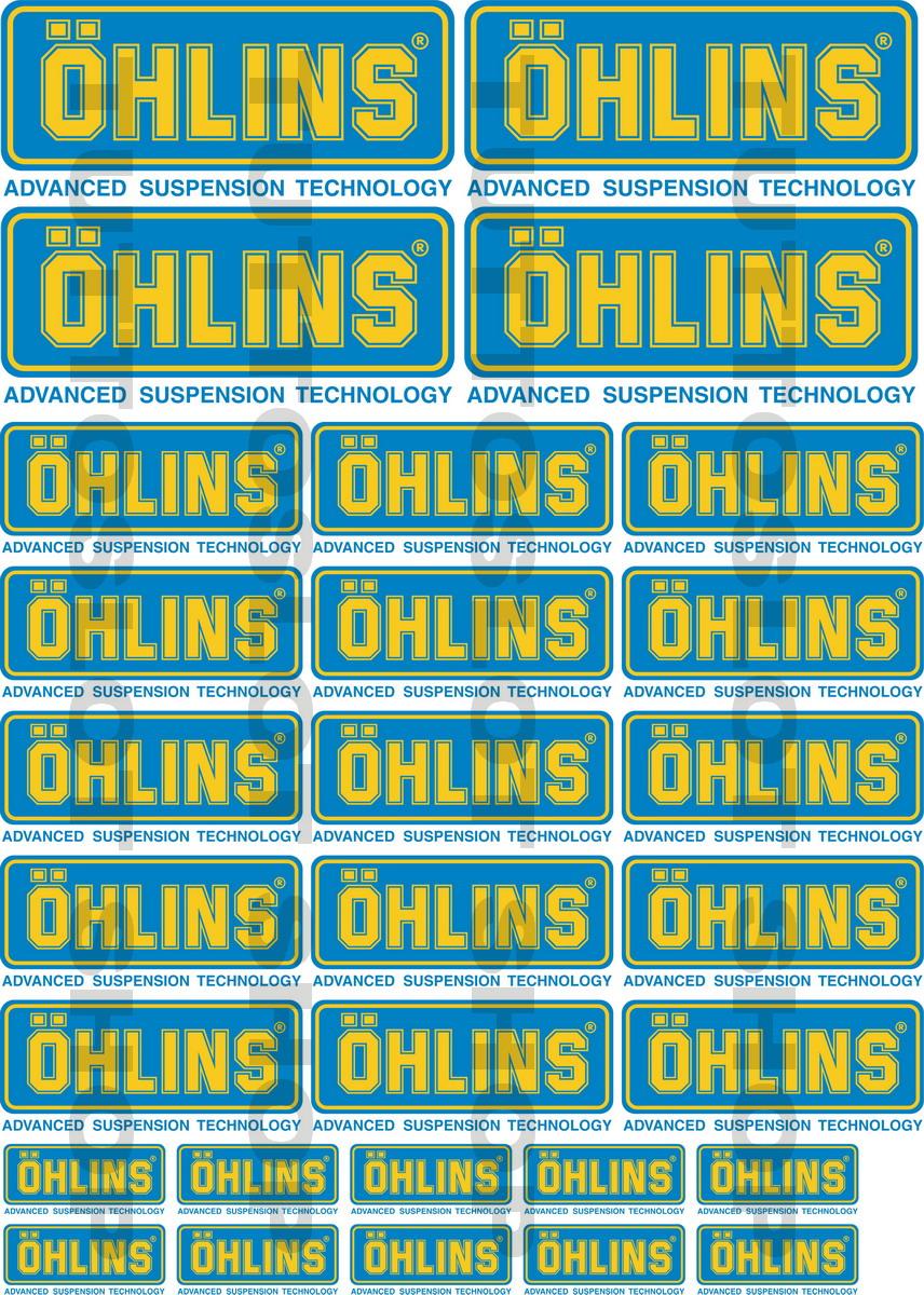 Foglio adesivi in vinile con logo OHLINS Vers.1 - Self adhesive vinyl OHLINS logo sticker