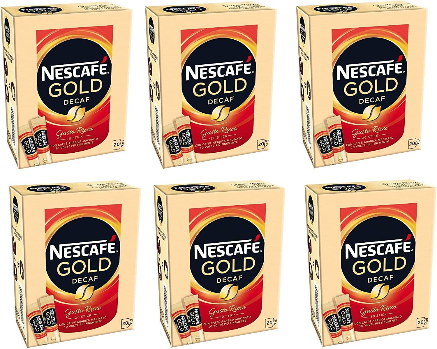 Caffe' Solubile Decaffeinato 120 Bustine Monoporzione Nescafe Gold Liofilizzato