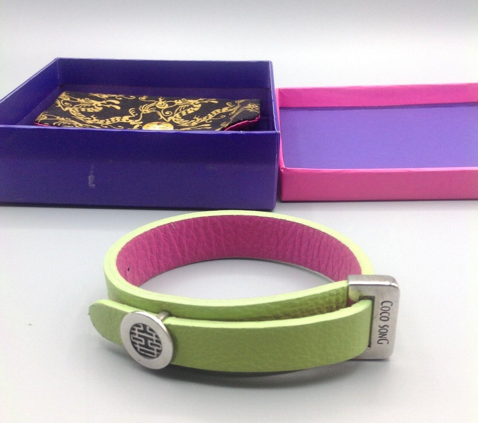 Bracciale Coco Song Bracelet Coco Song green violet leather with silver studs