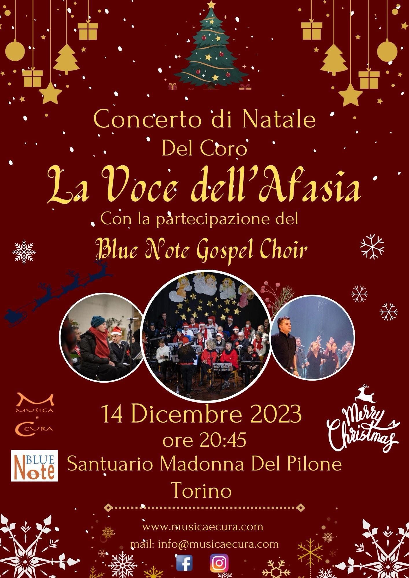 Locandina Concerto di Natale 2023 Coro La voce dell'Afasia