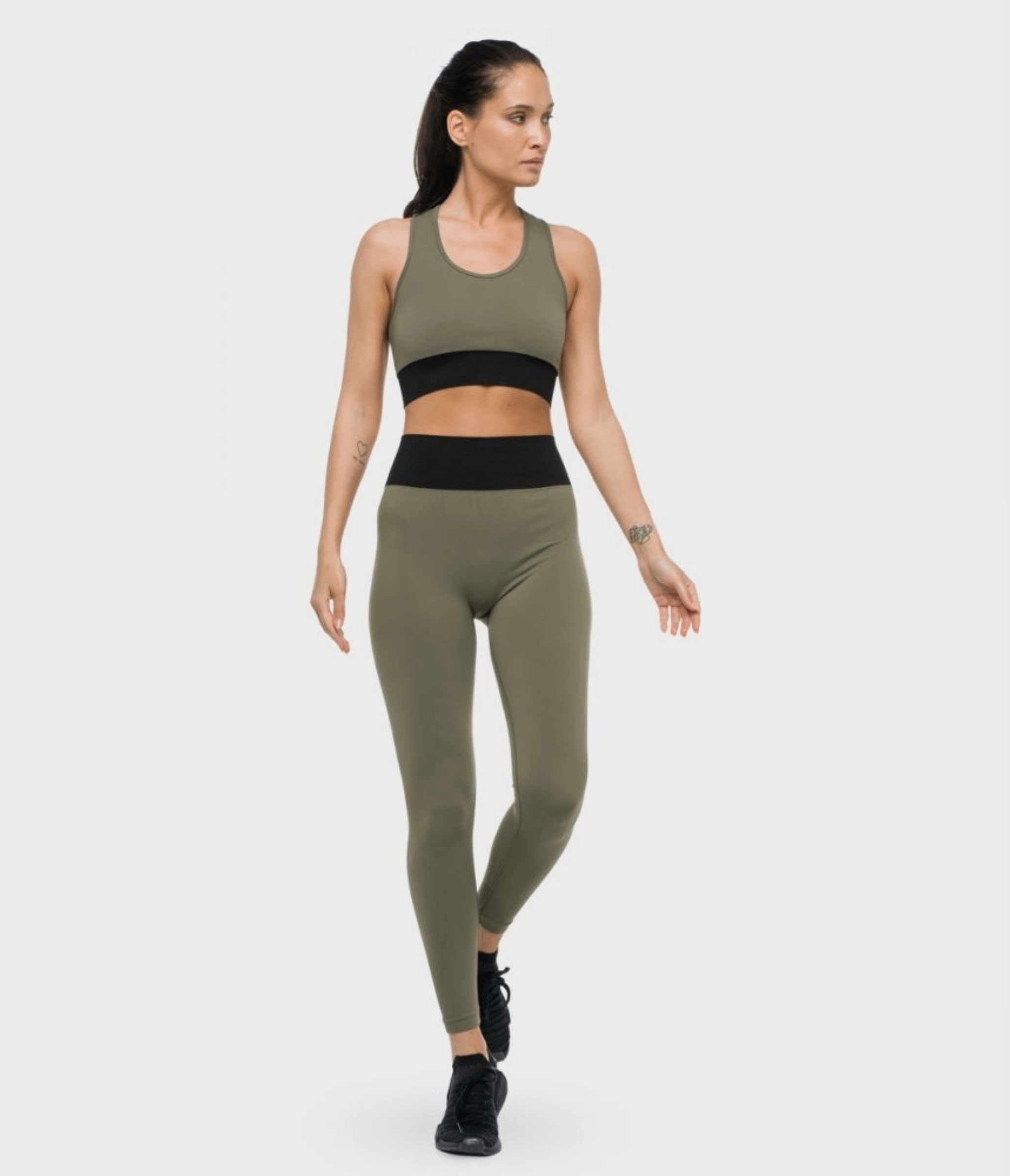 TOP SPORTIVO KAIA BRB - OLIVE/BLACK