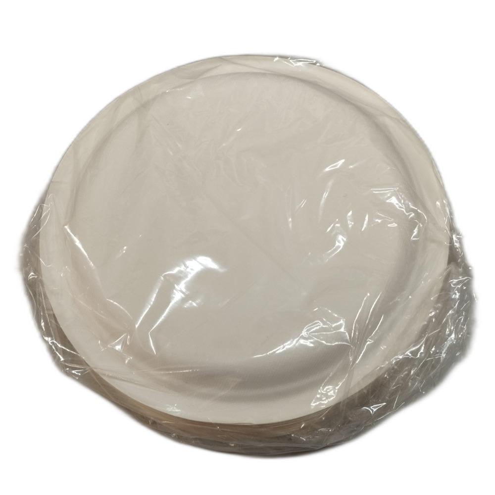 Piatto Tondo Grande in Polpa di Cellulosa colore Bianco 260x260 mm 50 Pezzi ca. Florida