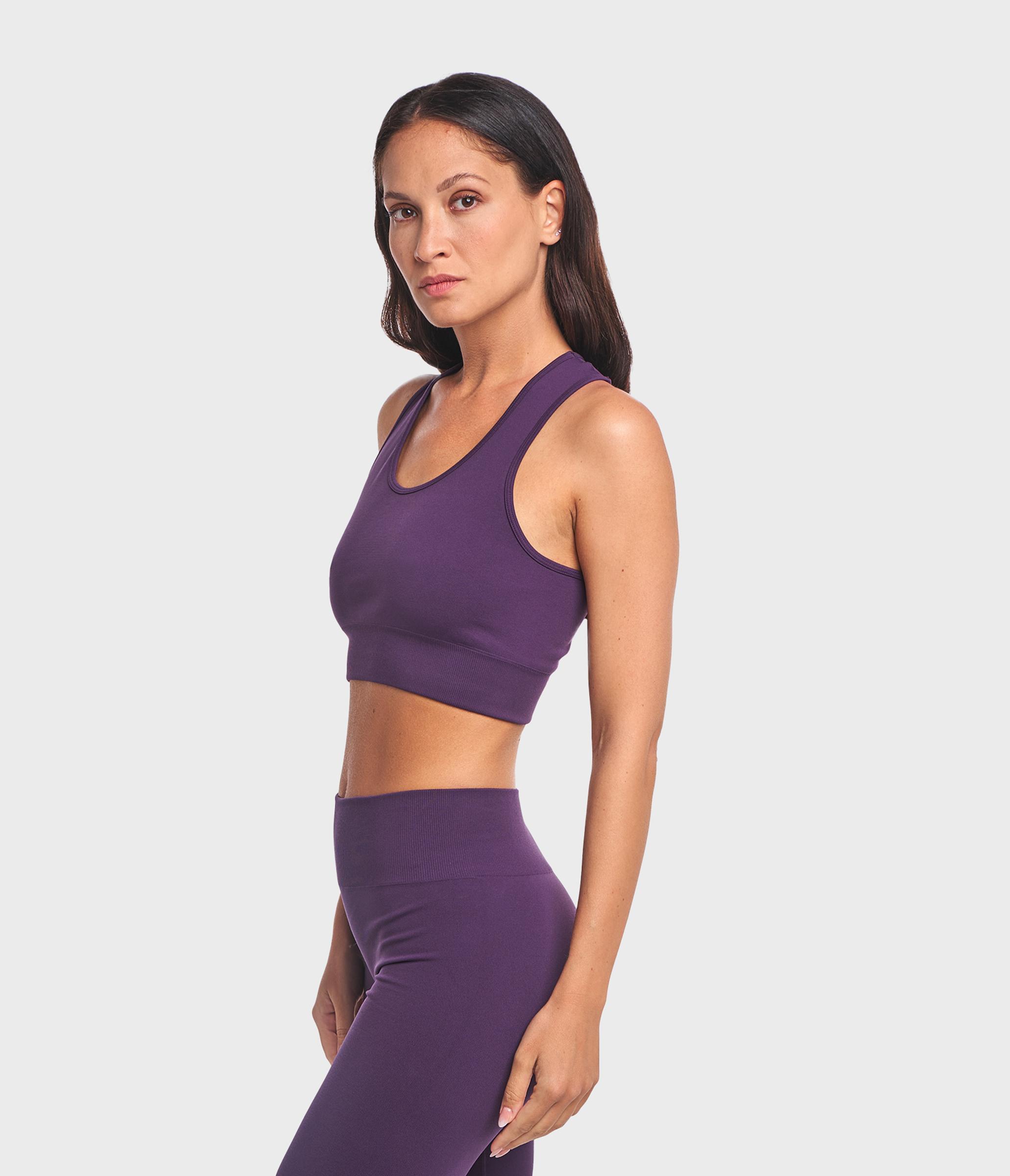 CROP TOP SPORTIVO KAIA ONE BLOCK - DARK PURPLE