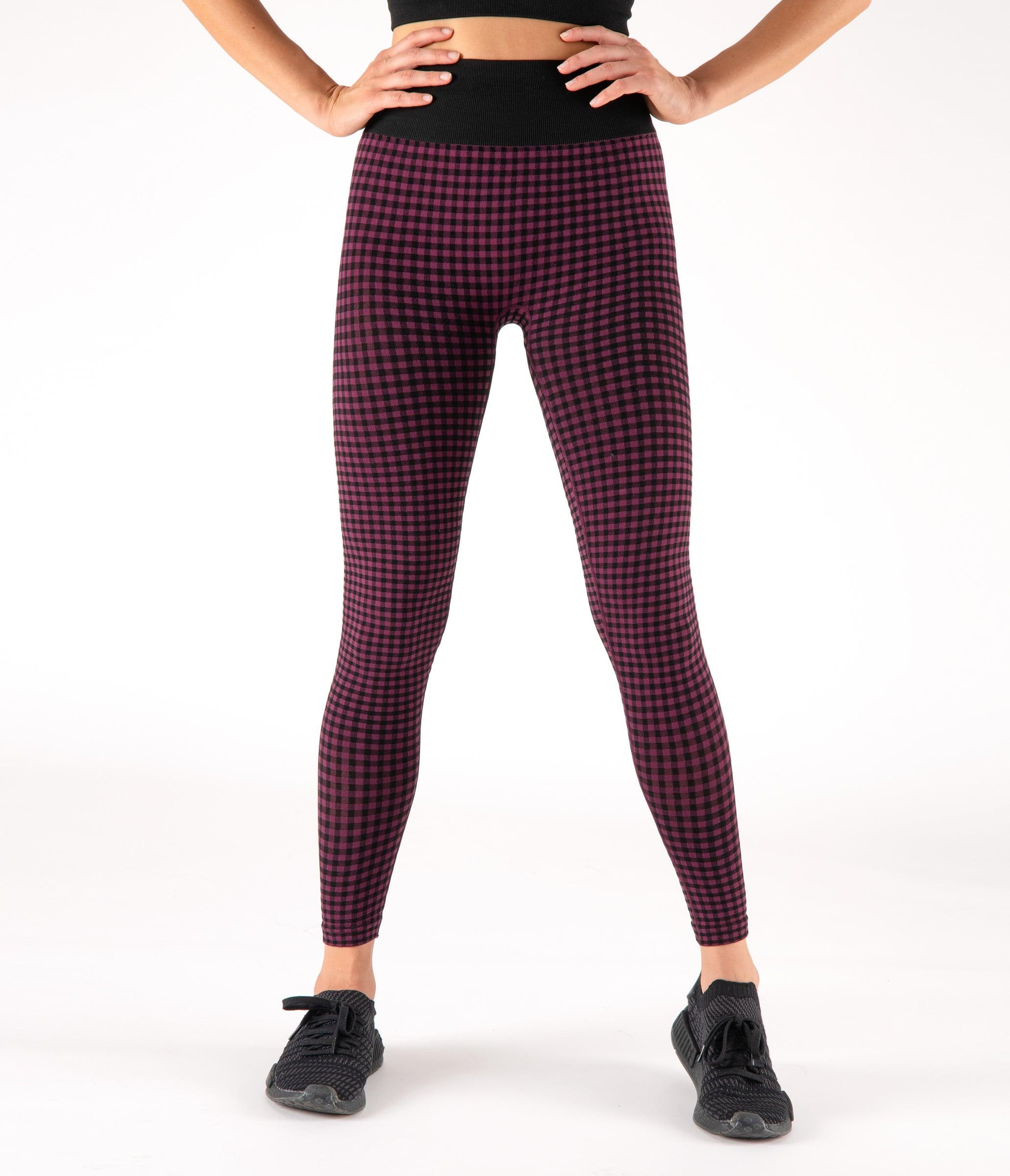 LEGGINGS SUTTON – CHECK – BLACK AND PLUM