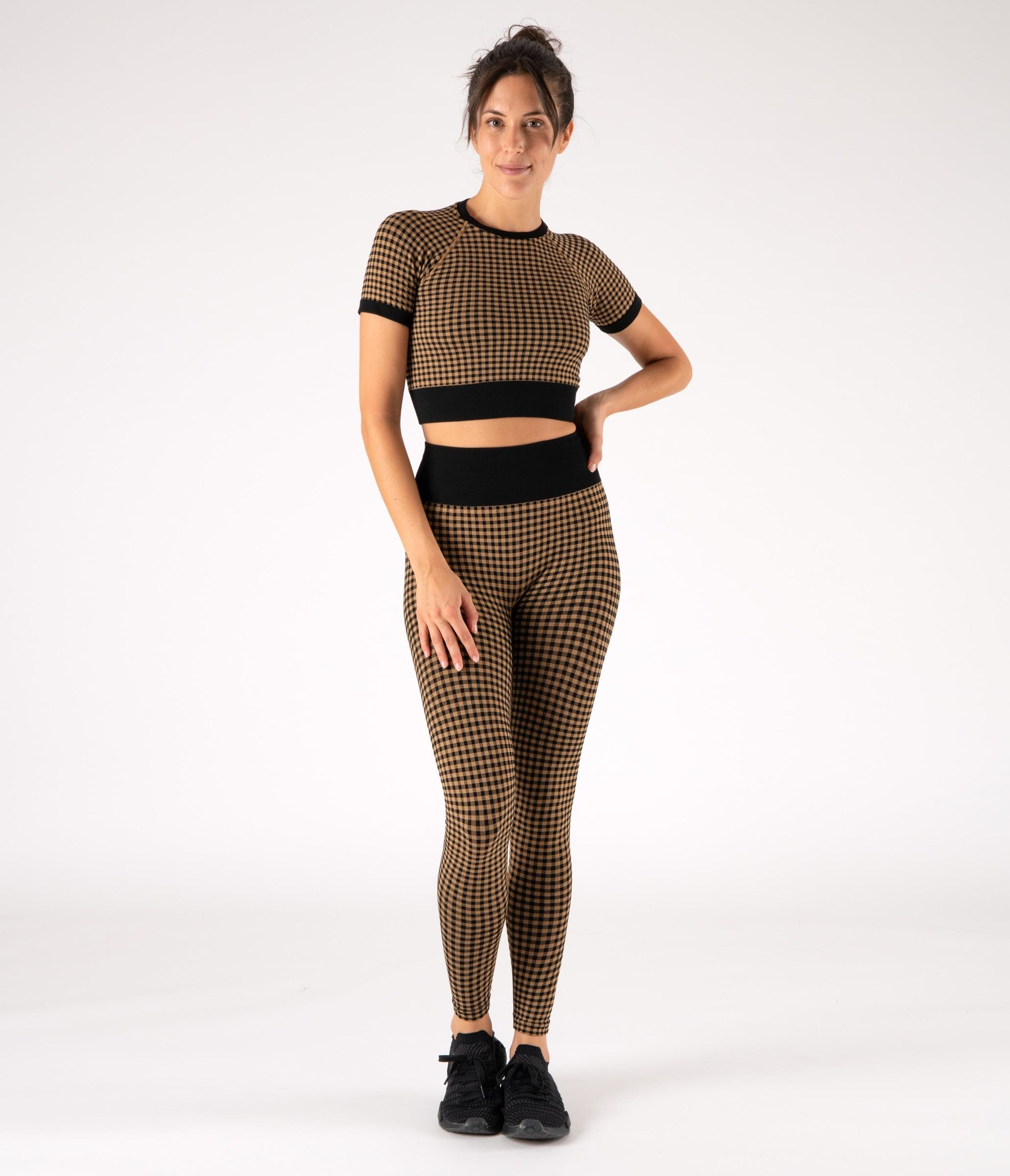 CROP TOP SPORTIVO GEORGIE – CHECK – BLACK AND LION