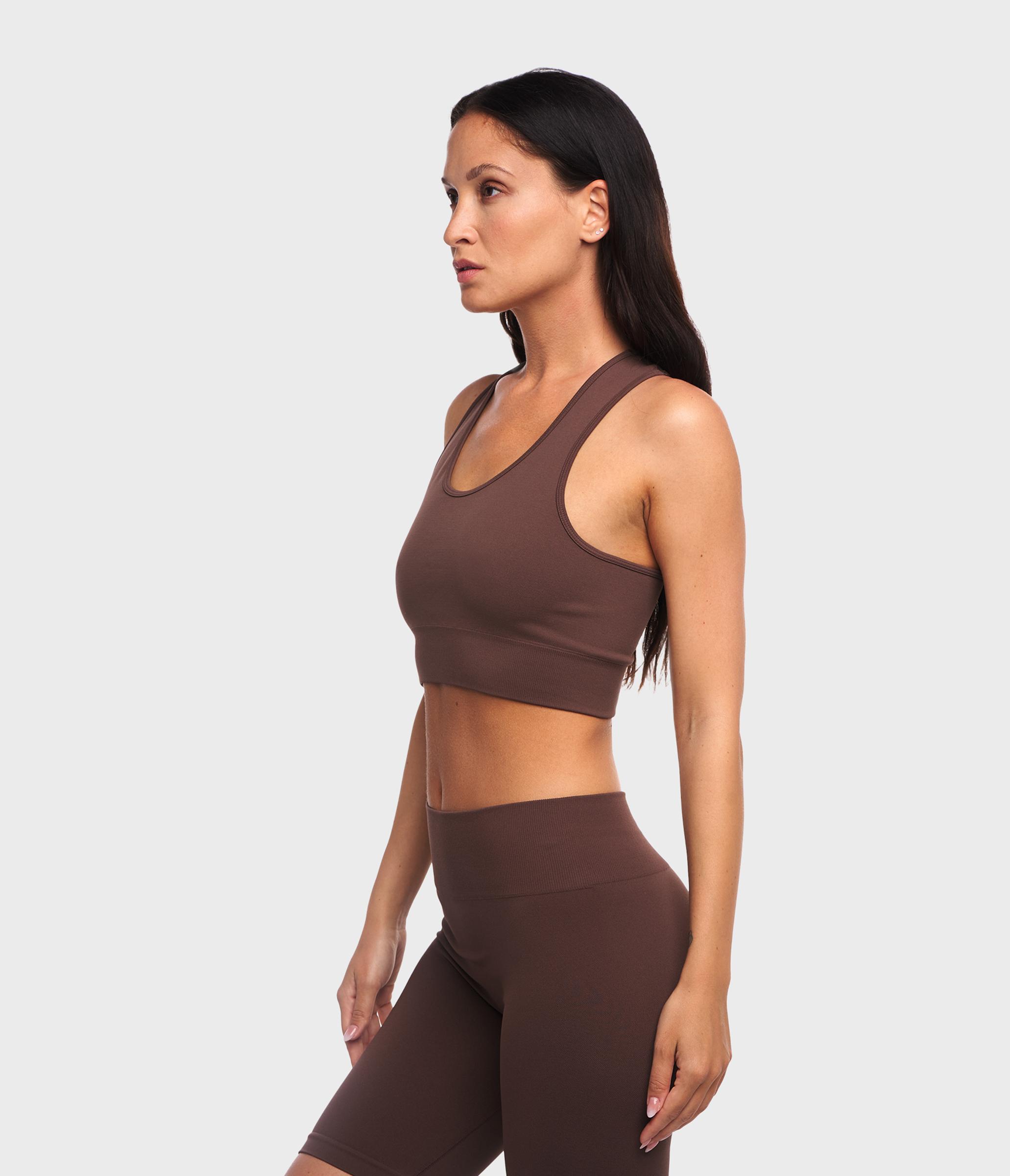 CROP TOP SPORTIVO KAIA ONE BLOCK - CHESTNUT