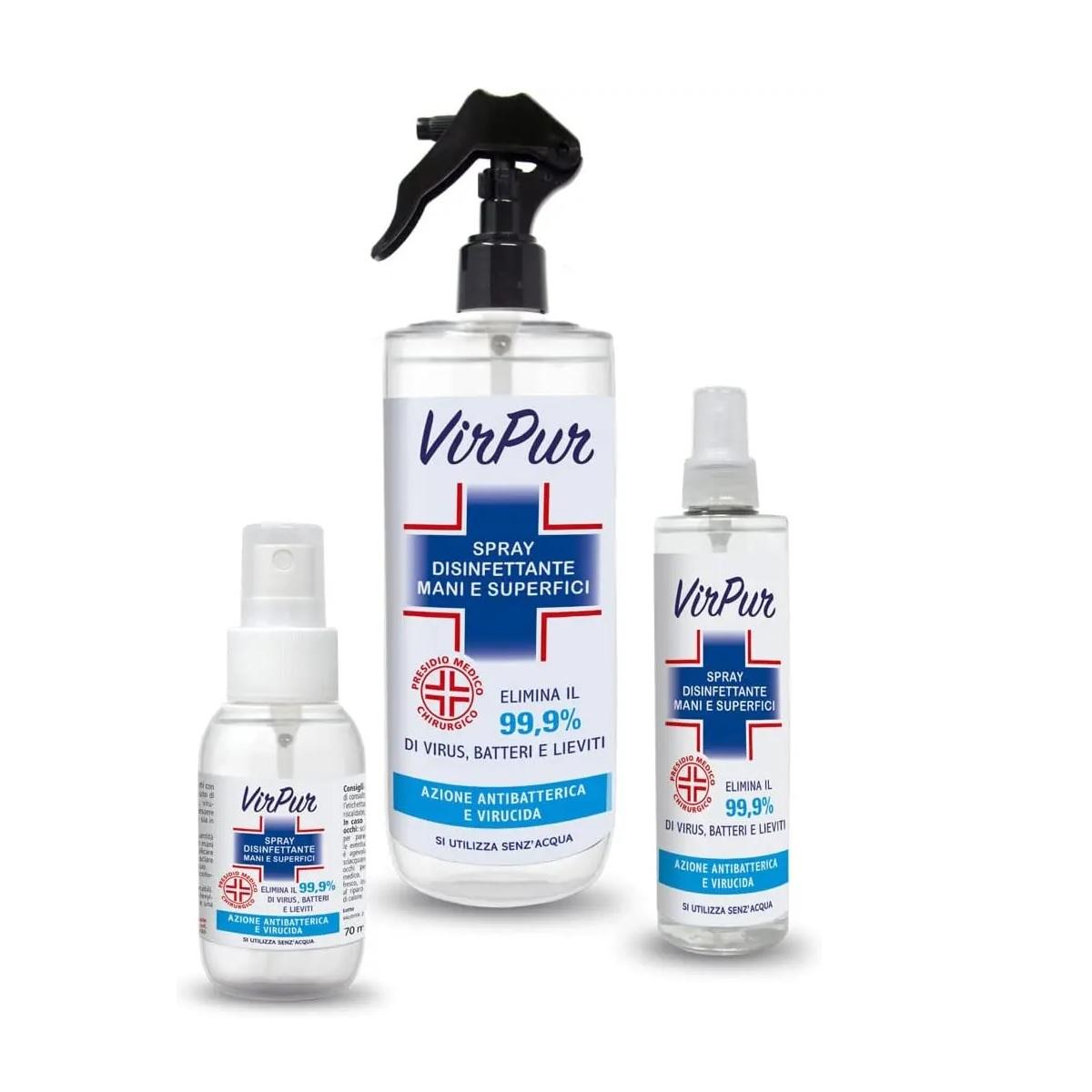 Kit Igiene VirPur Pharmalife Spray Disinfettante Mani e Superfici  70 ml. + 250 ml. + 500 ml.