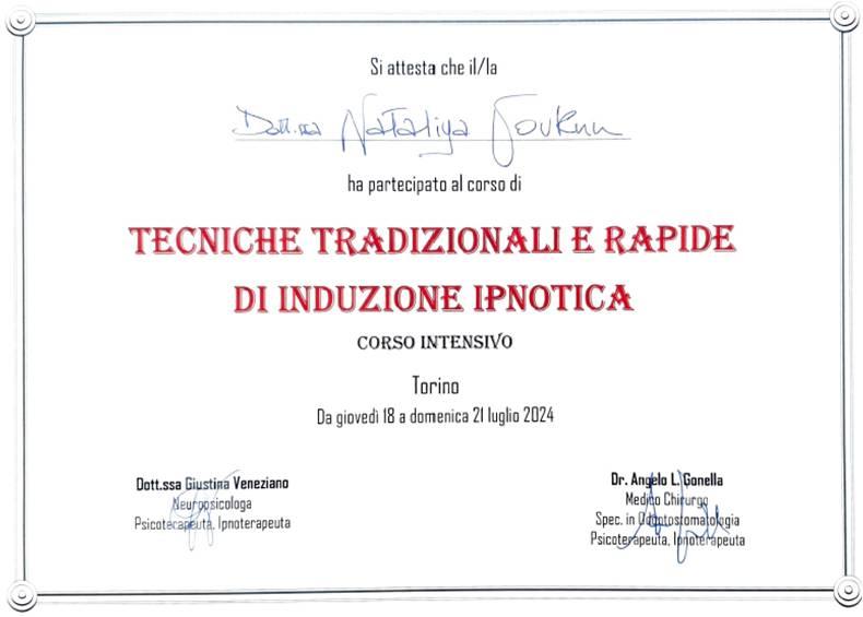 Certificato Natalyia