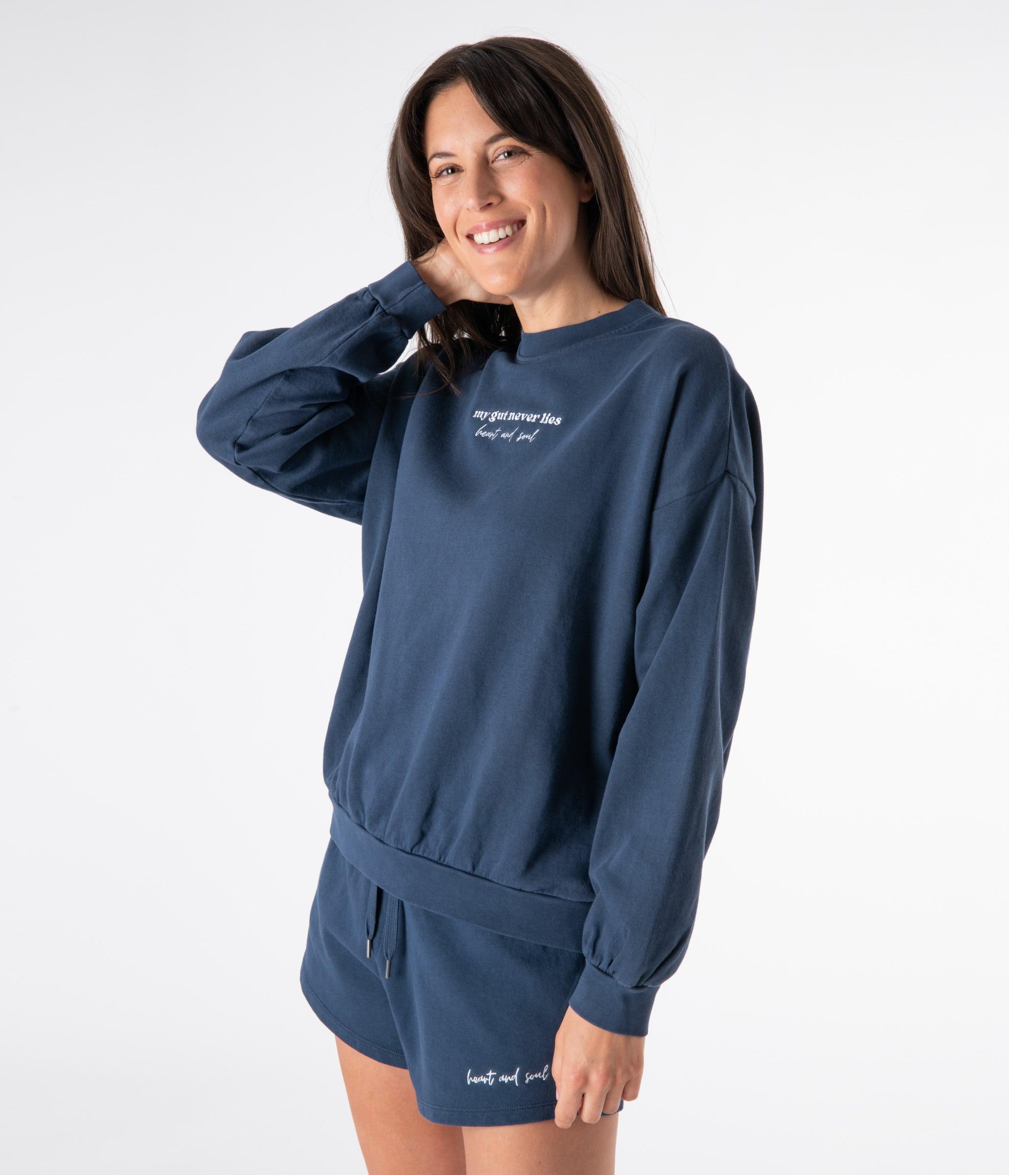 FELPA GIROCOLLO MIA OVERSIZE - DEEP BLUE