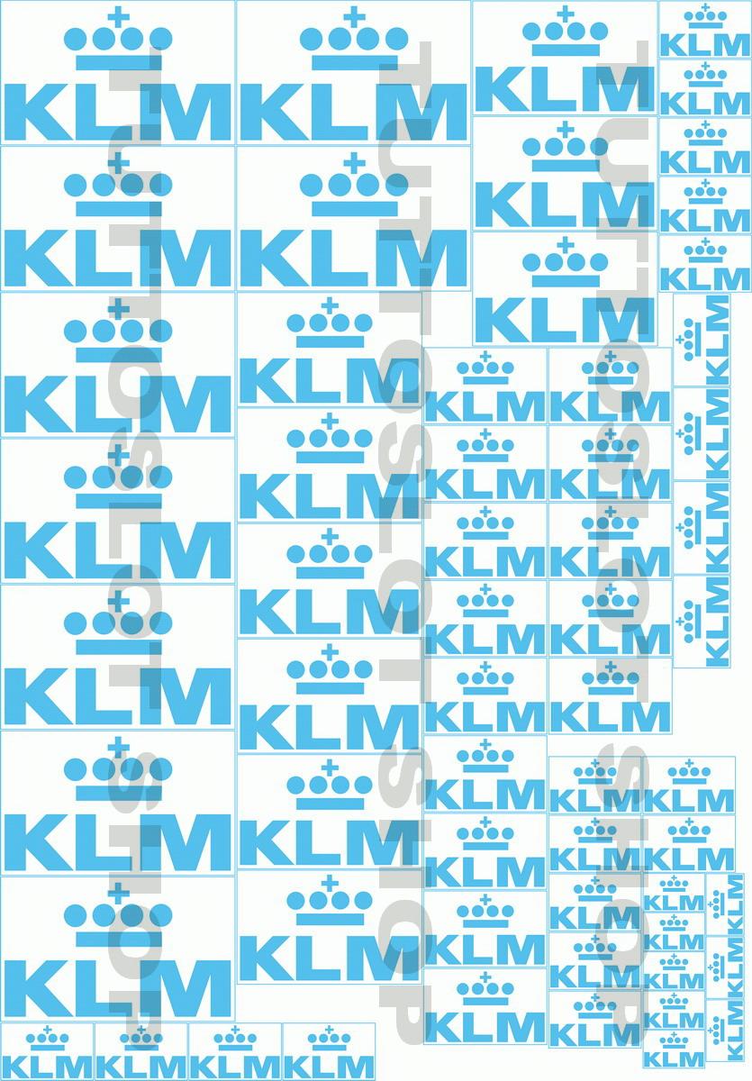 Foglio adesivi in vinile con logo KLM - Self adhesive vinyl KLM logo sticker