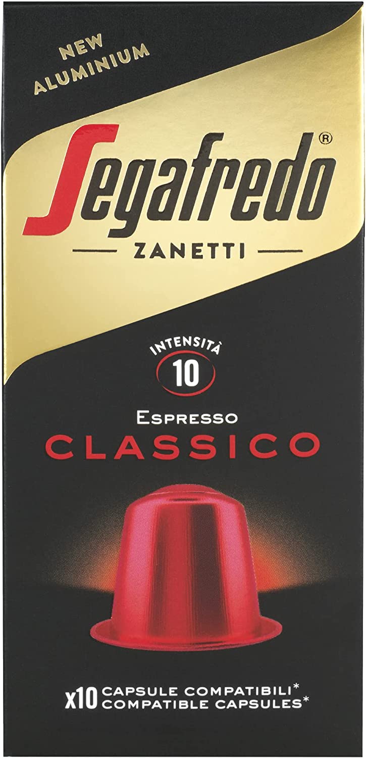 Segafredo Zanetti 100 Capsule in Alluminio compatibili con Nespresso®  di Caffè Classico 10 Astucci
