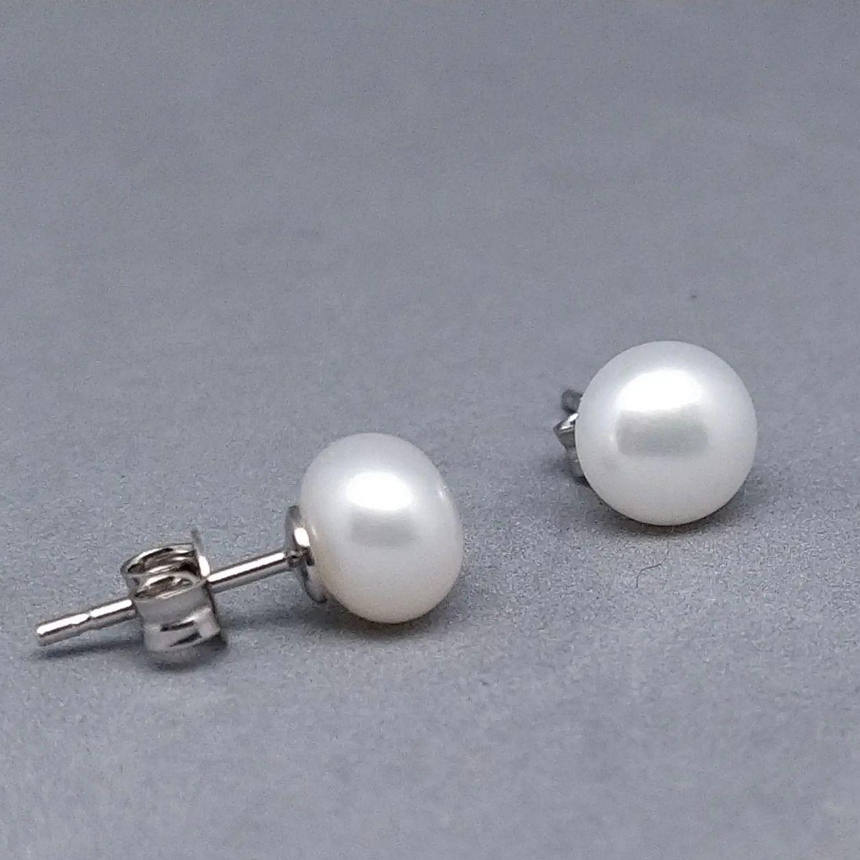 earrings silver pearls