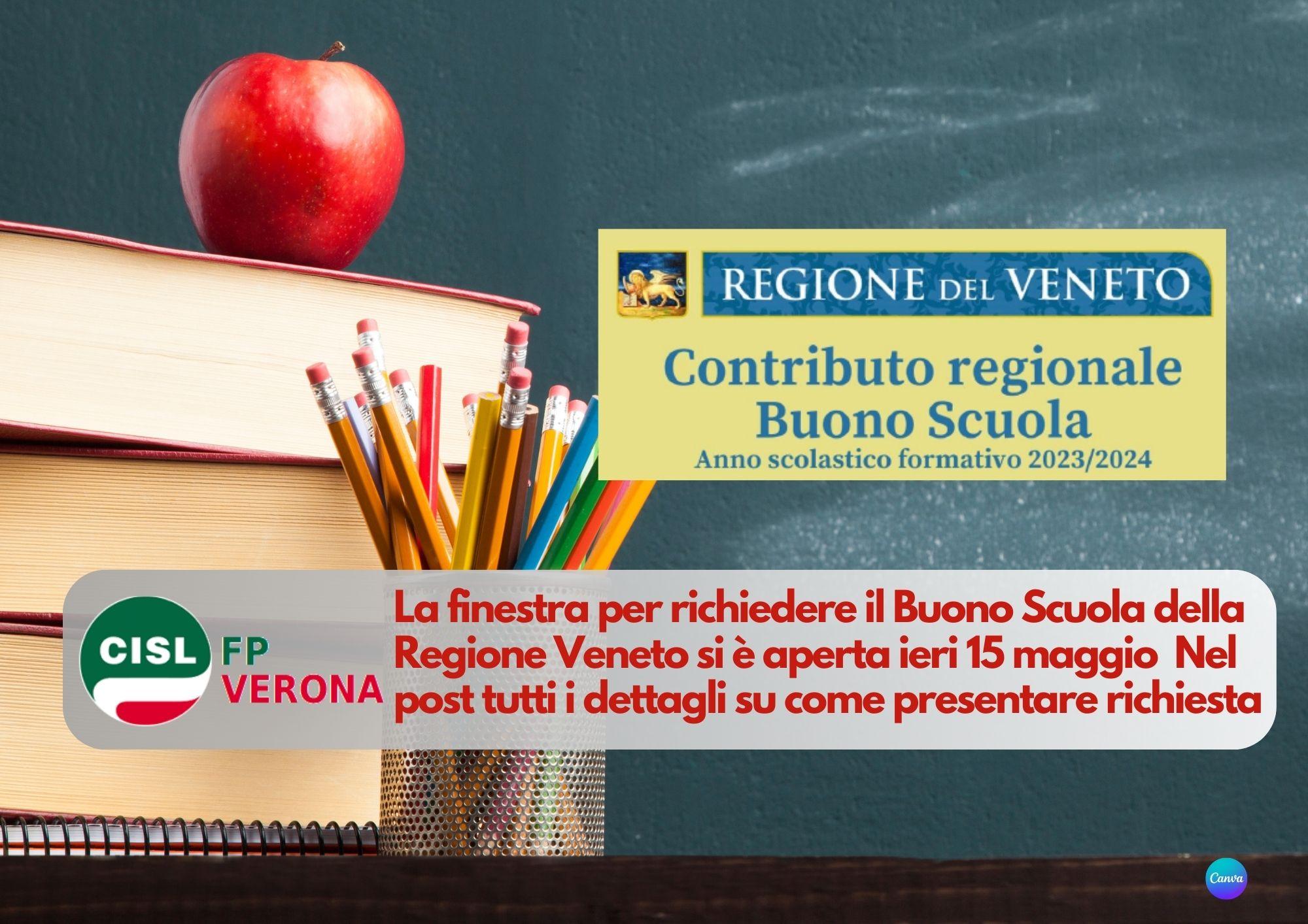 CISL FP Verona. Contributo regionale Veneto "Buono Scuola". Come e quando richiederlo